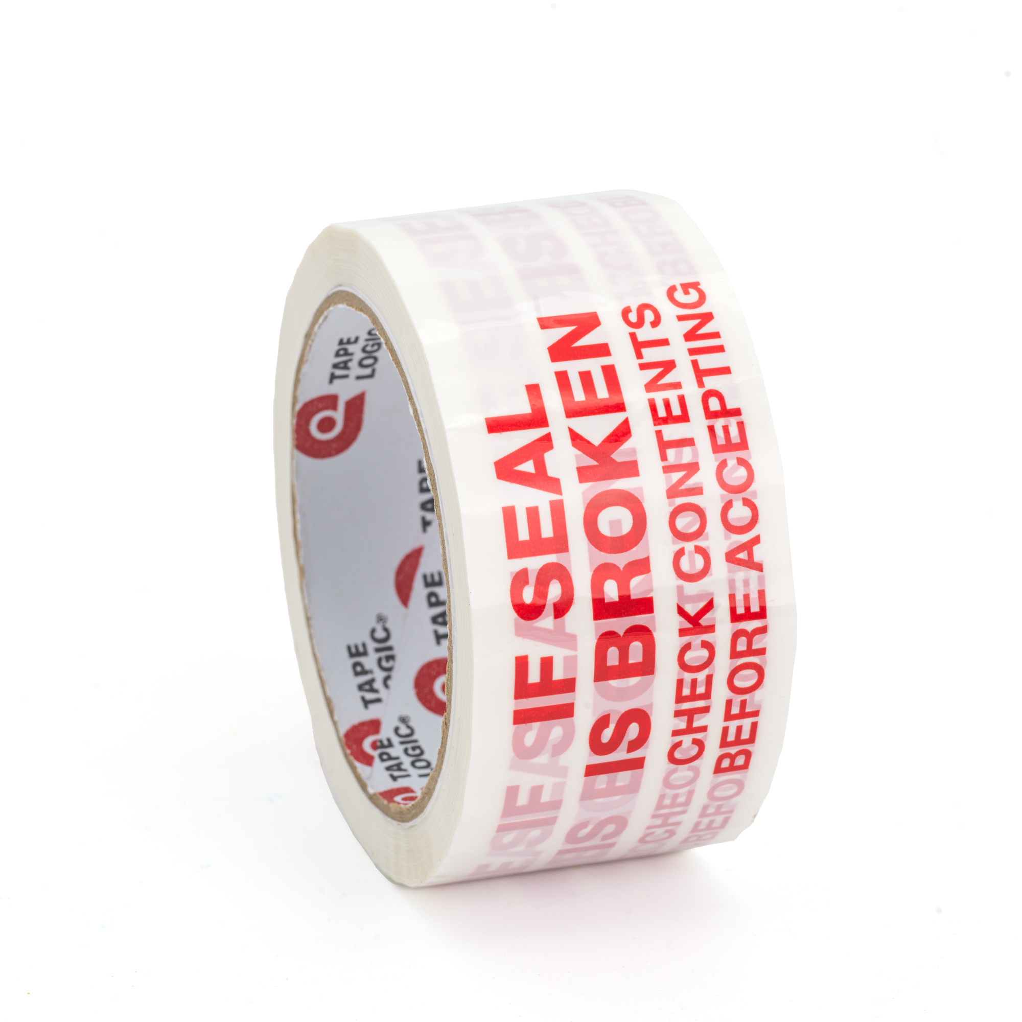 Tape Logic® Pre-Printed Carton Sealing Tape, "Stop If Seal Is Broken...", 2.2 Mil, 2" x 55 yds., Red/White, 18/Case