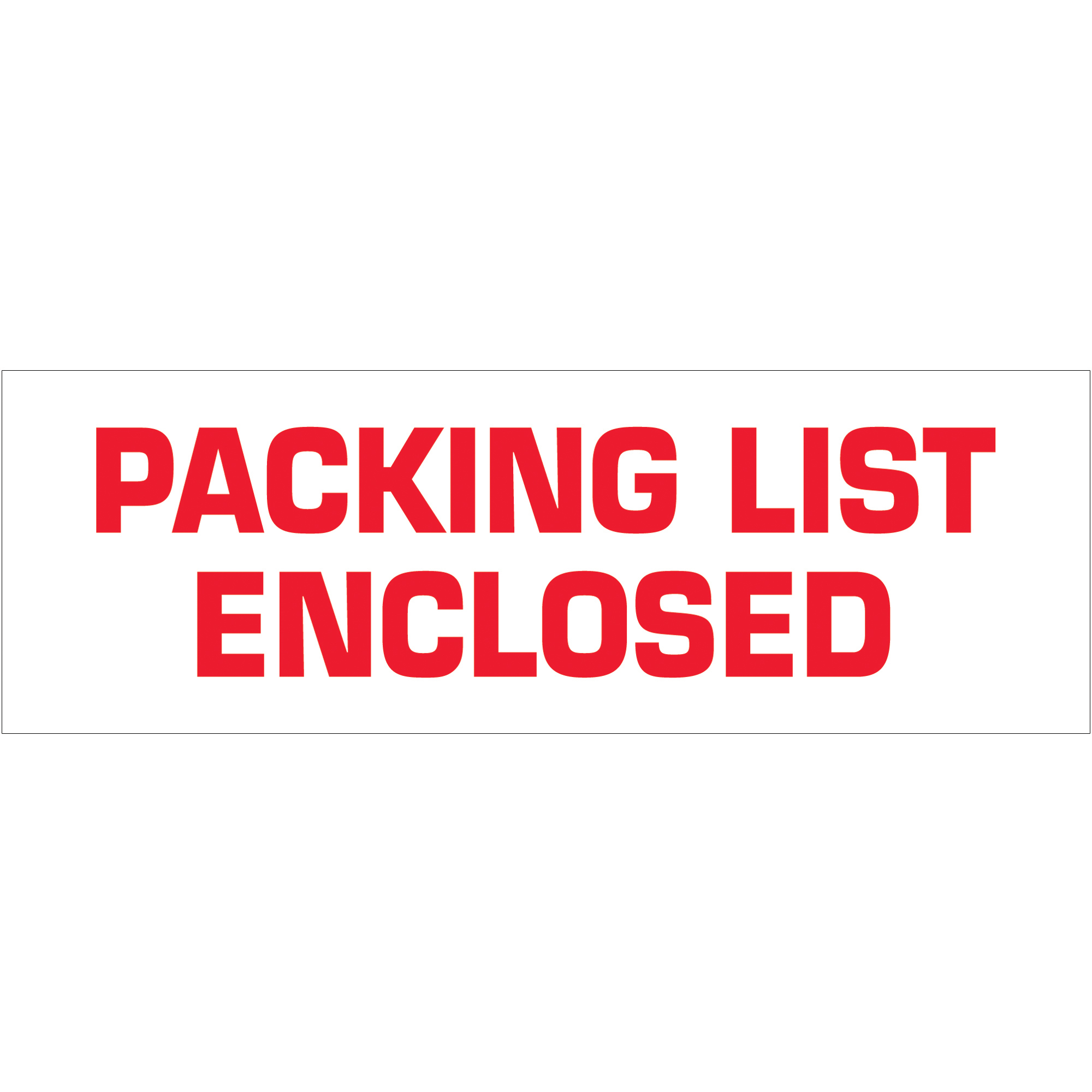 Tape Logic® Pre-Printed Carton Sealing Tape, "Packing List Enclosed", 2.2 Mil, 2" x 55 yds., Red/White, 36/Case