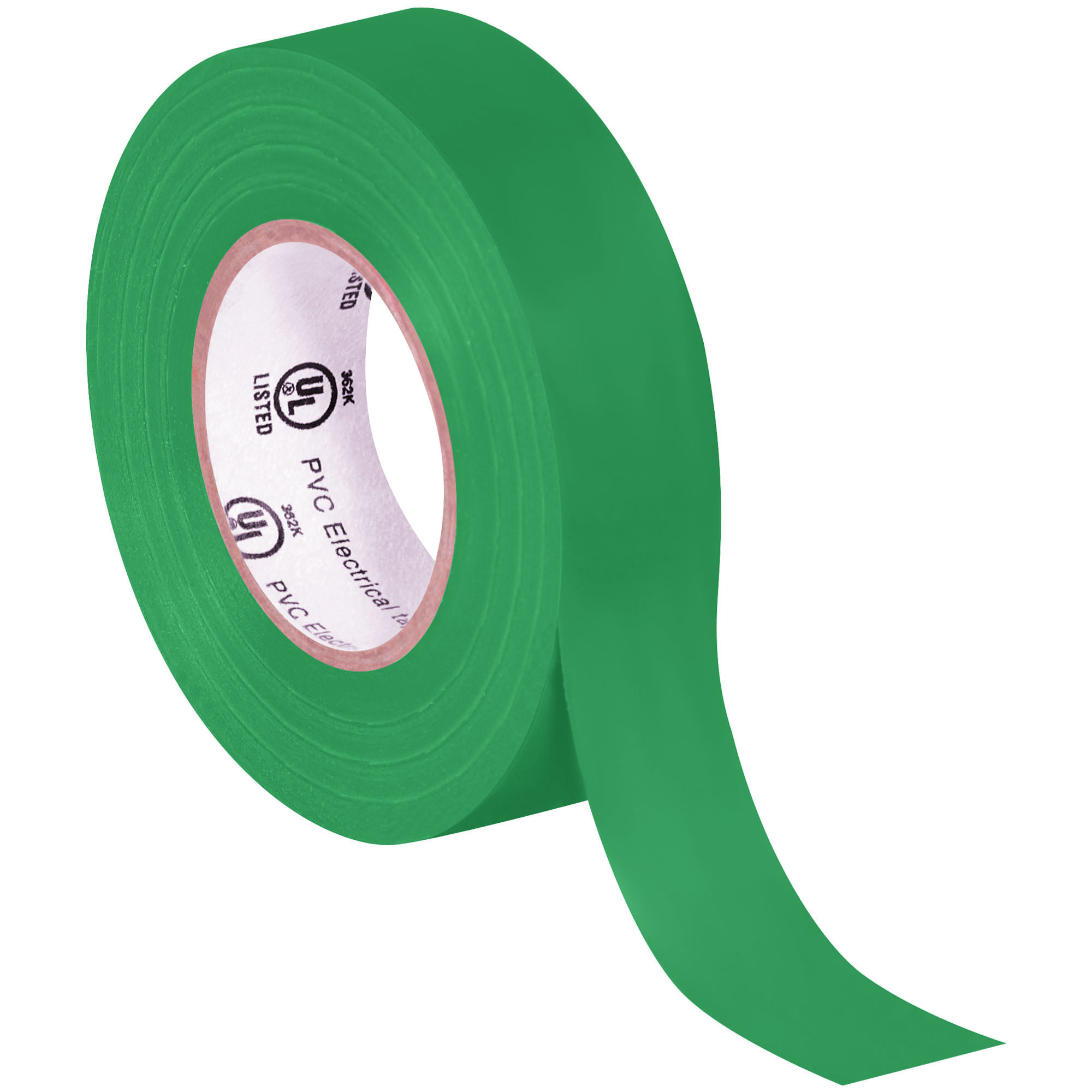 Electrical Tape, 7.0 Mil, 3/4"x 20 yds., Green, 10/Case