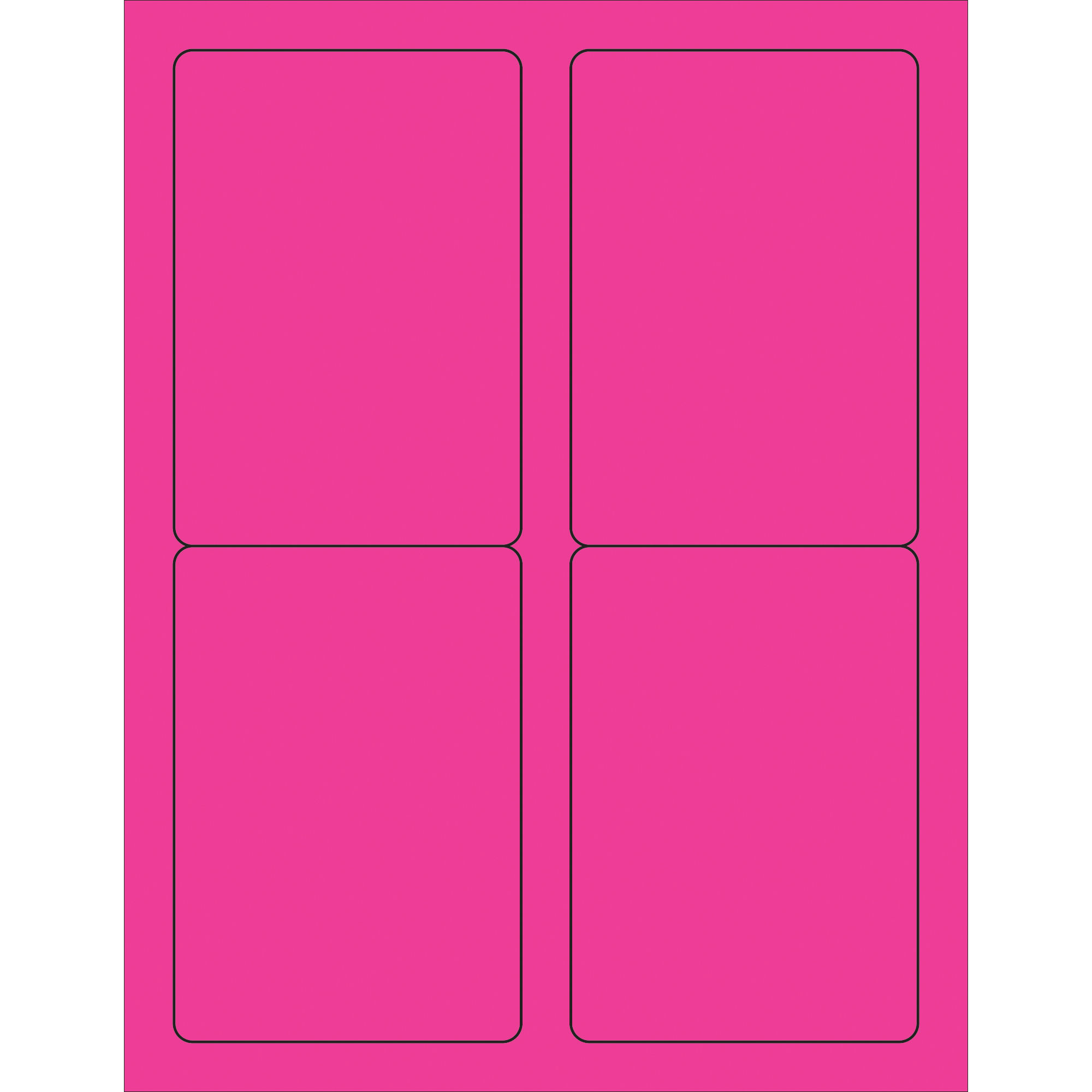 Tape Logic® Rectangle Laser Labels, 3 1/2" x 5", Fluorescent Pink, 400/Case