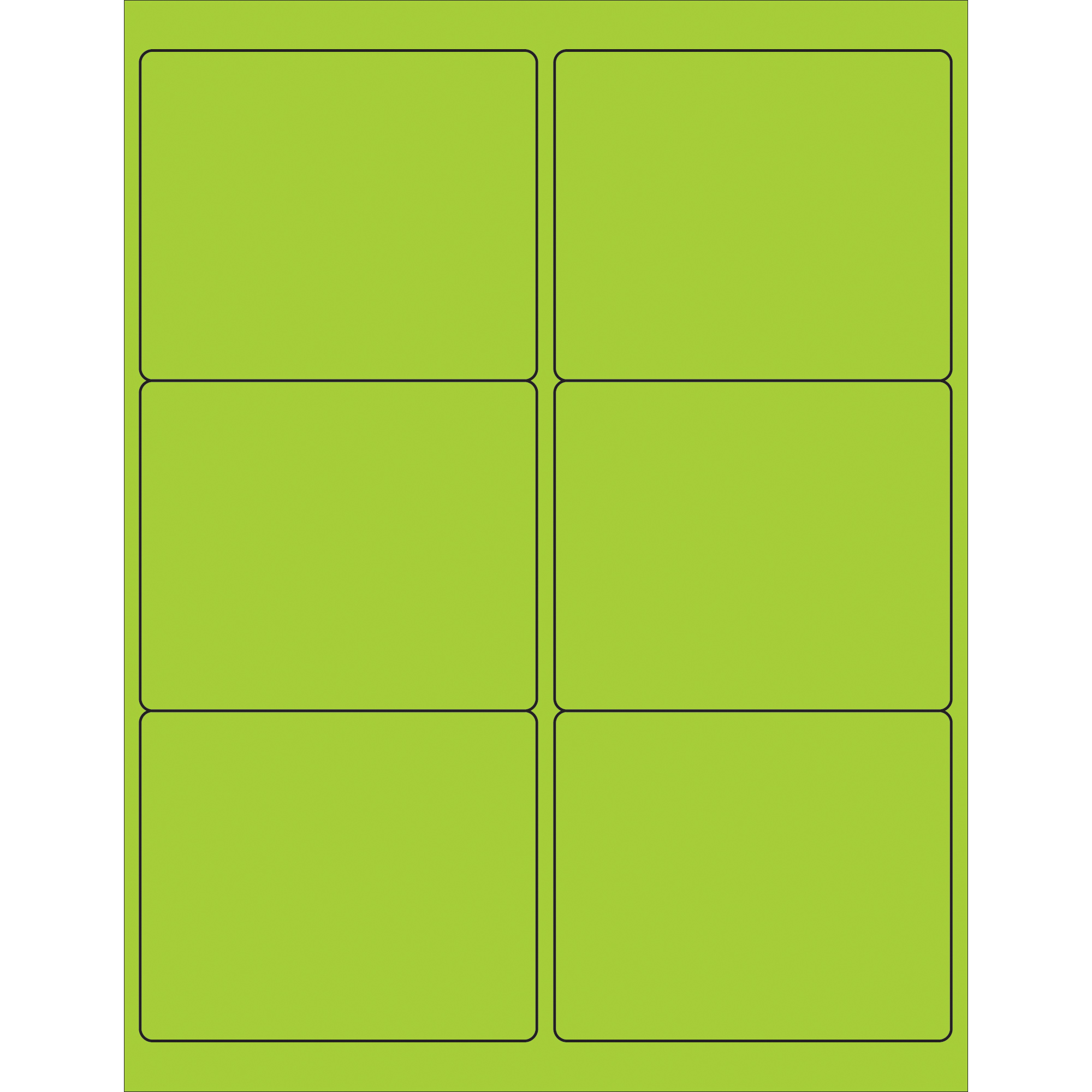 Tape Logic® Rectangle Laser Labels, 4" x 3 1/3", Fluorescent Green, 600/Case
