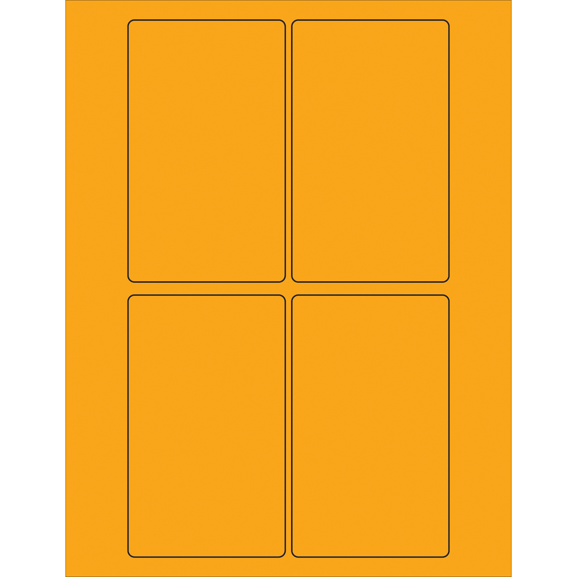 Tape Logic® Rectangle Laser Labels, 3" x 5", Fluorescent Orange, 400/Case