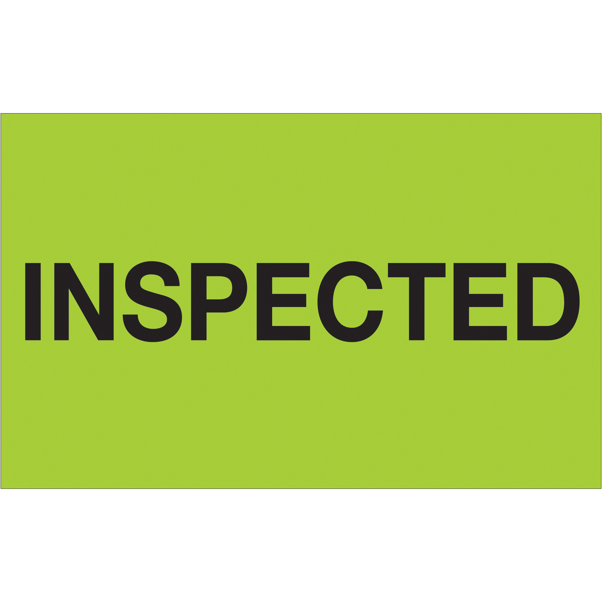 Tape Logic® Labels, "Inspected", 1 1/4" x 2", Fluorescent Green, 500/Roll
