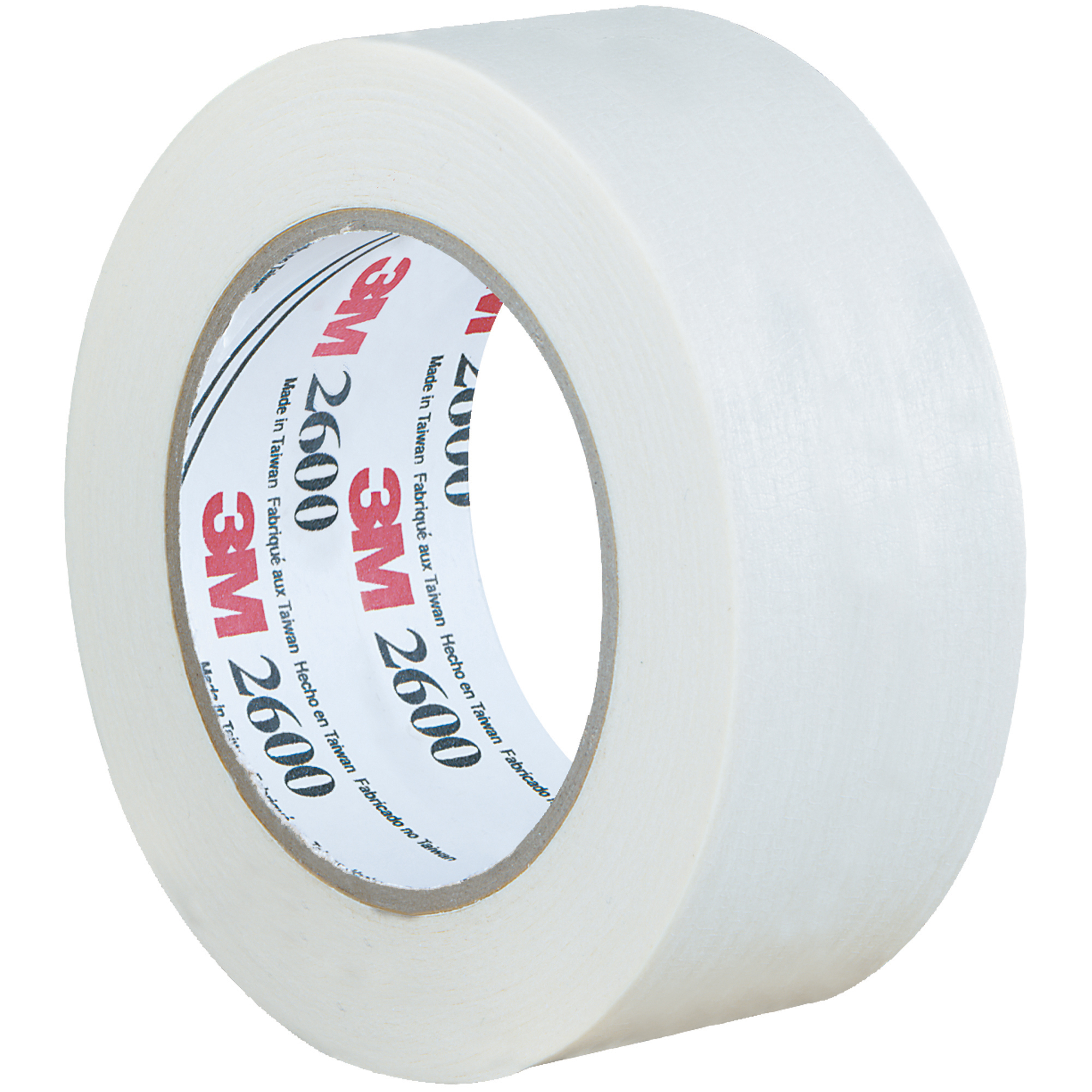 3M™ 2600 Masking Tape, 4.4 Mil, 2" x 60 yds., White, 24/Case