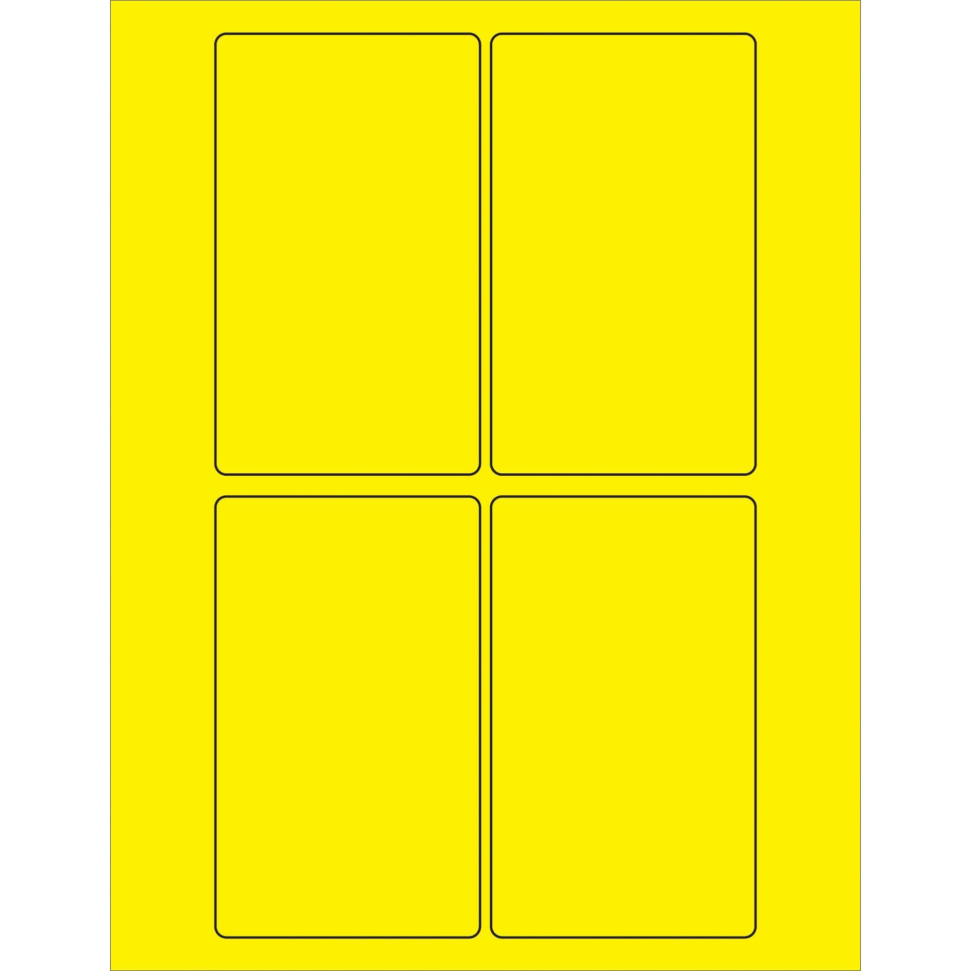 Tape Logic® Rectangle Laser Labels, 3" x 5", Fluorescent Yellow, 400/Case