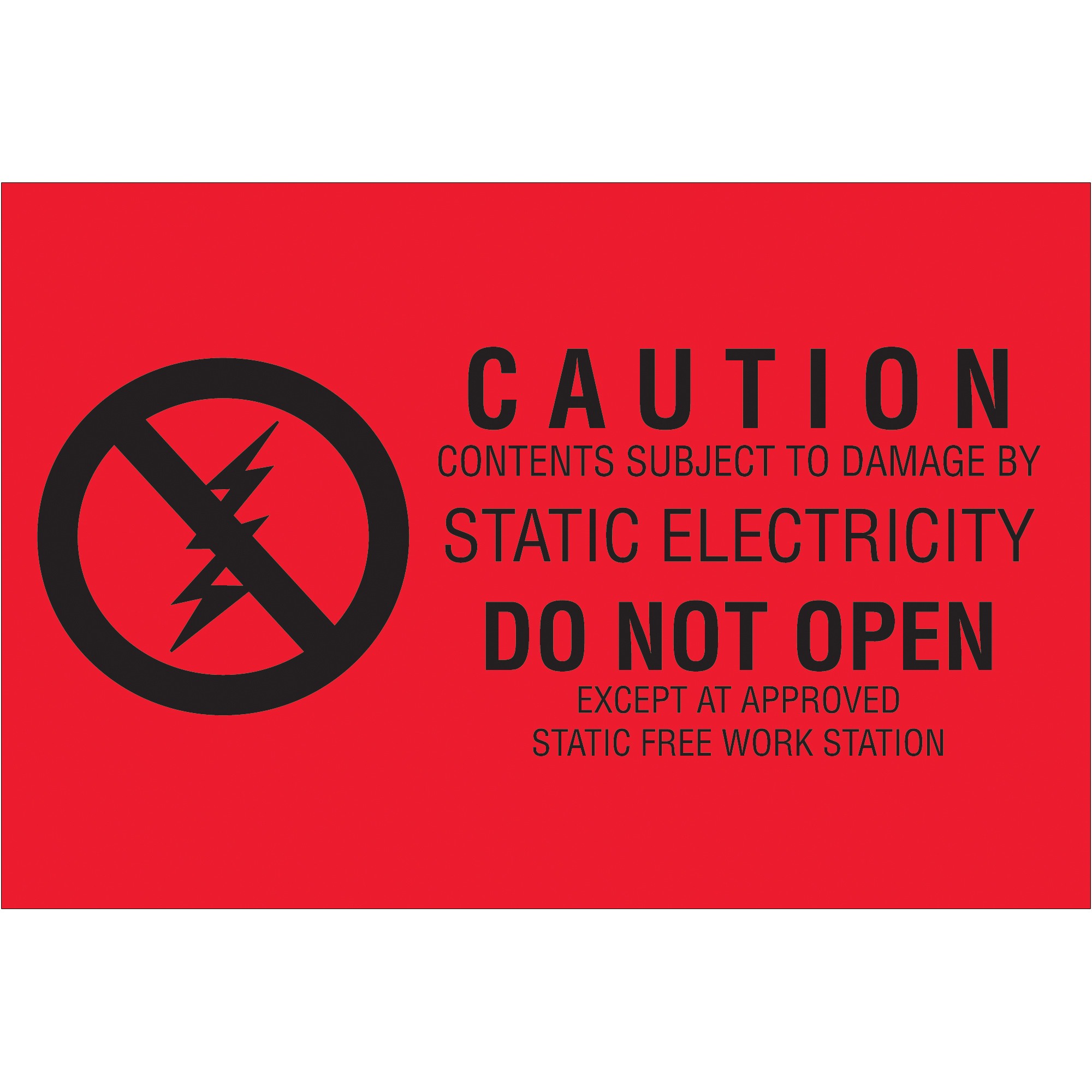 Tape Logic® Labels, "Subject to Static Damage", 2" x 3", Red/Black, 500/Roll