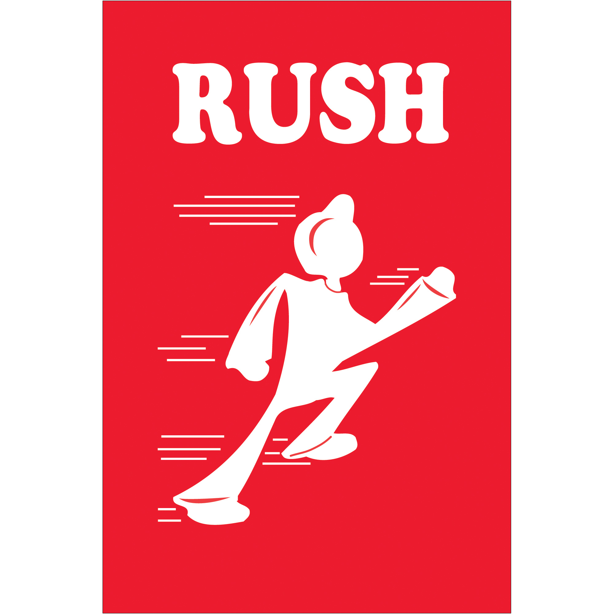 Tape Logic® Labels, "Rush", Red/White, 500/Roll