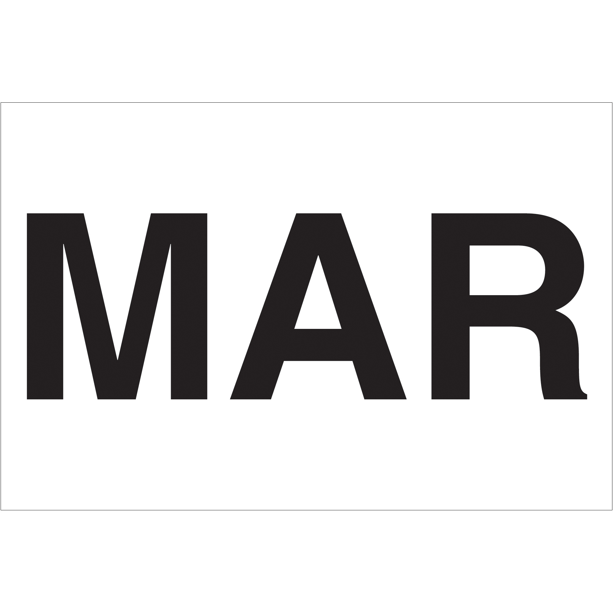Tape Logic® Months of the Year Labels, "MAR", 2" x 3", White, 500/Roll