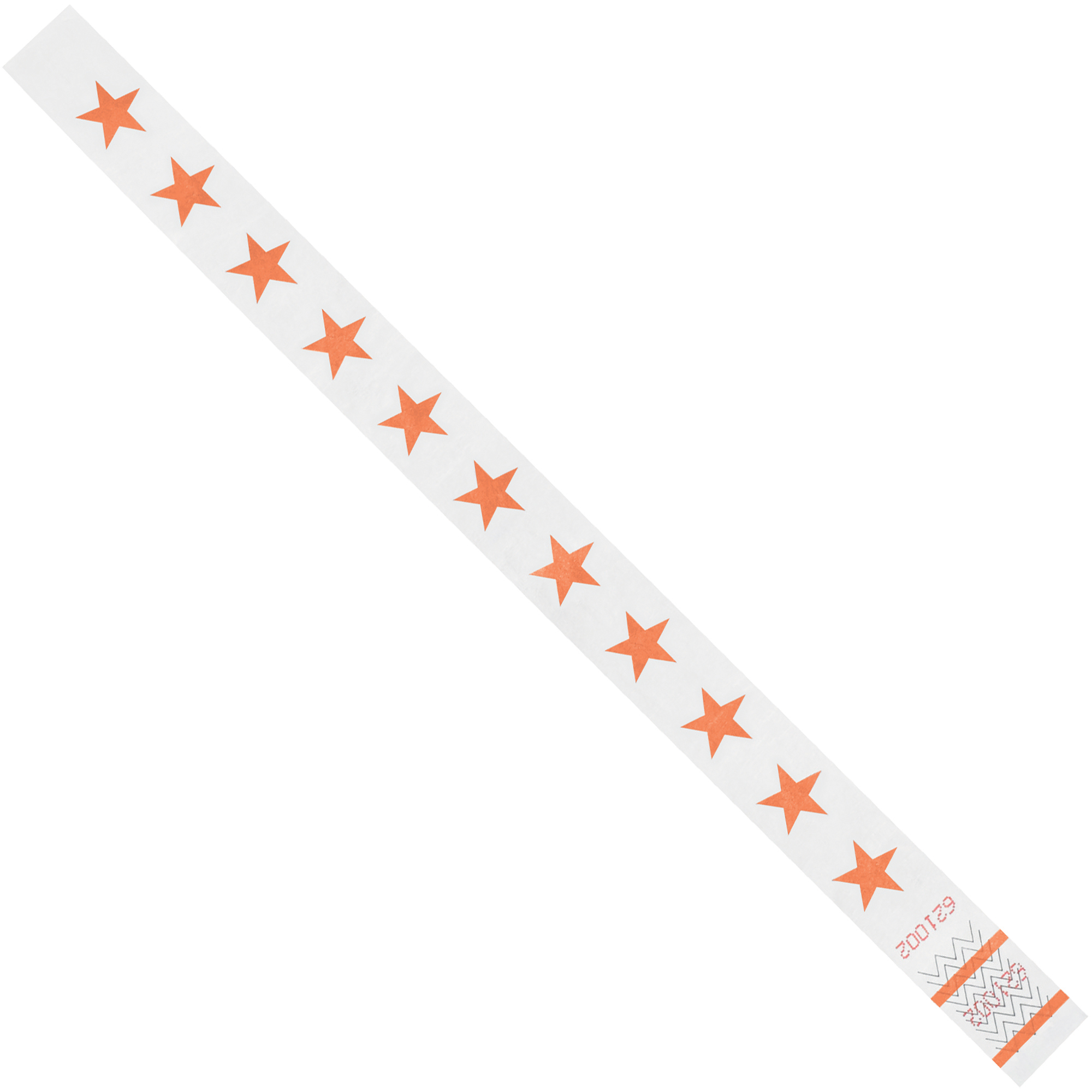 Tyvek® Wristbands, 3/4" x 10", Orange Stars, 500/Case