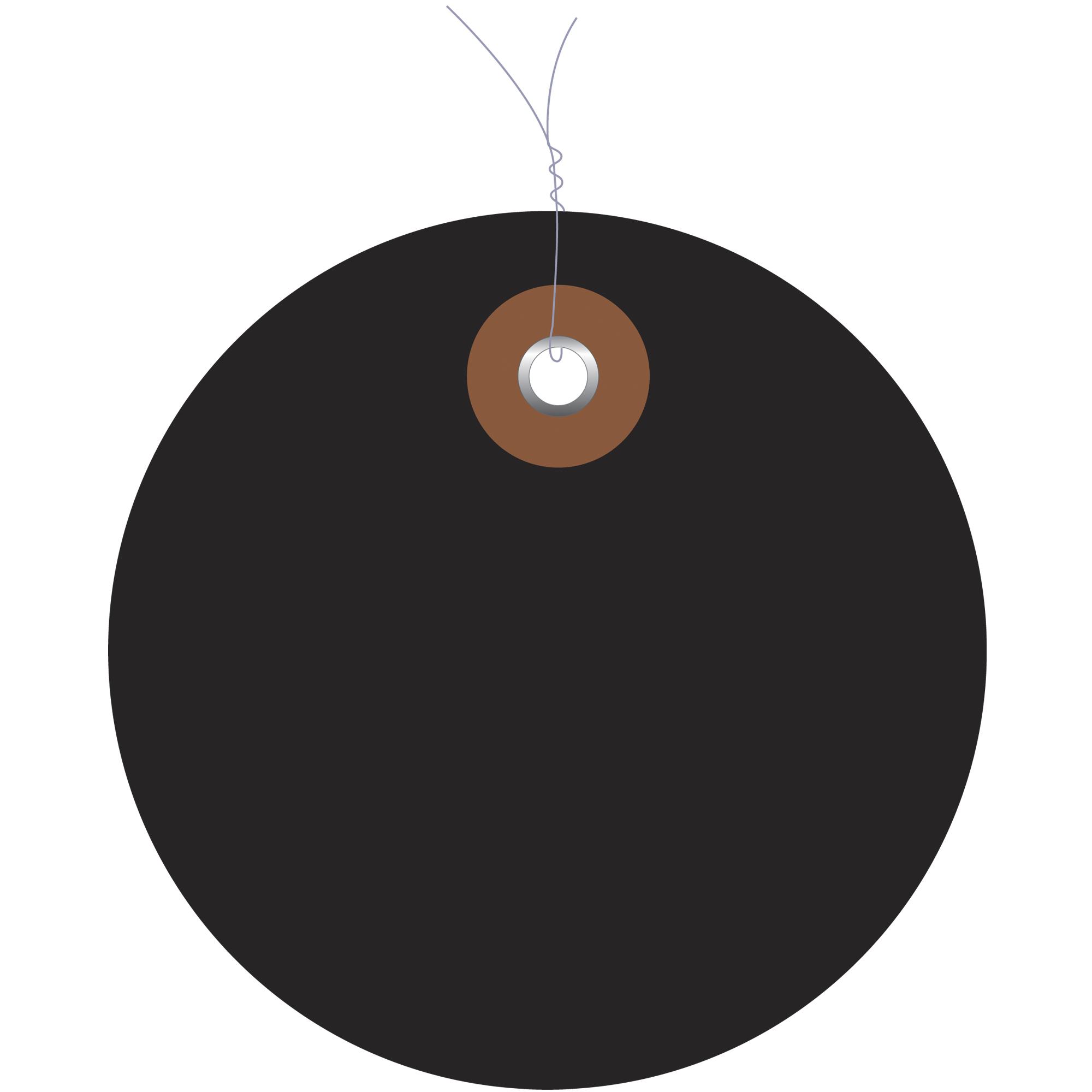 Plastic Circle Tags, Pre-Wired, 2", Black, 100/Each