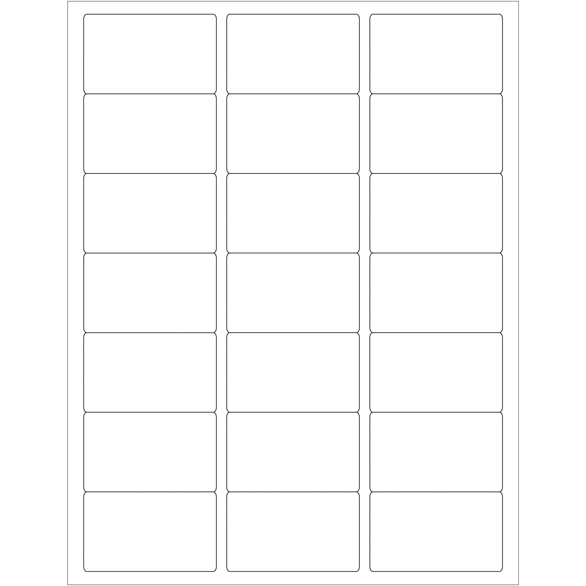 2 1/2 x 1 1/2" White Rectangle Laser Labels 100 SHEETS