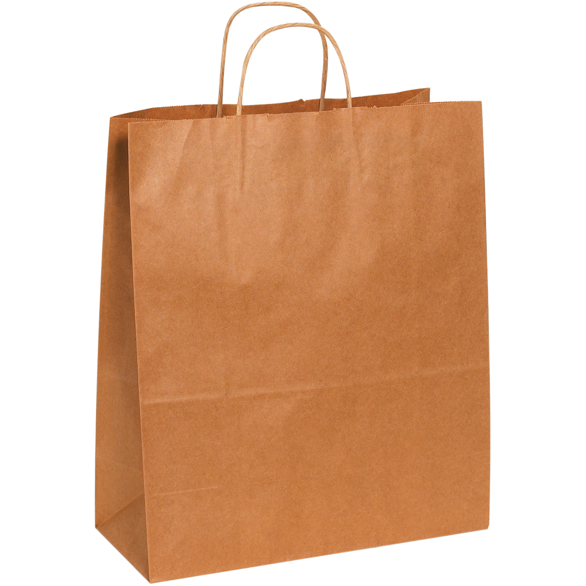 Paper Shopping Bags, 13" x 6" x 15 3/4", Kraft, 250/Case