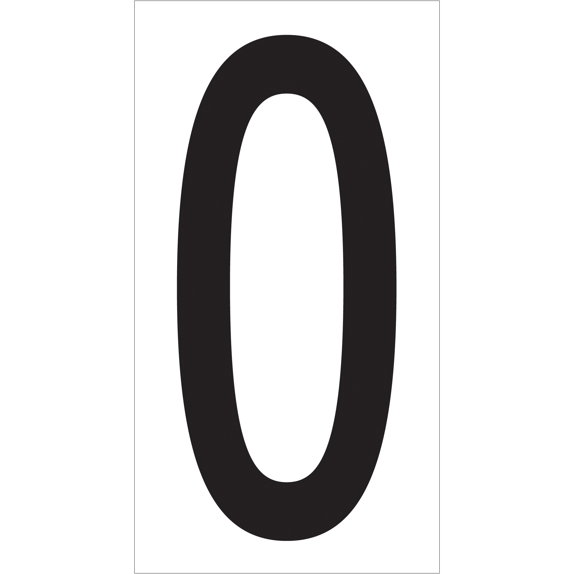 Vinyl Warehouse Letter Labels, "O", 3 1/2", Black/White, 50/Case
