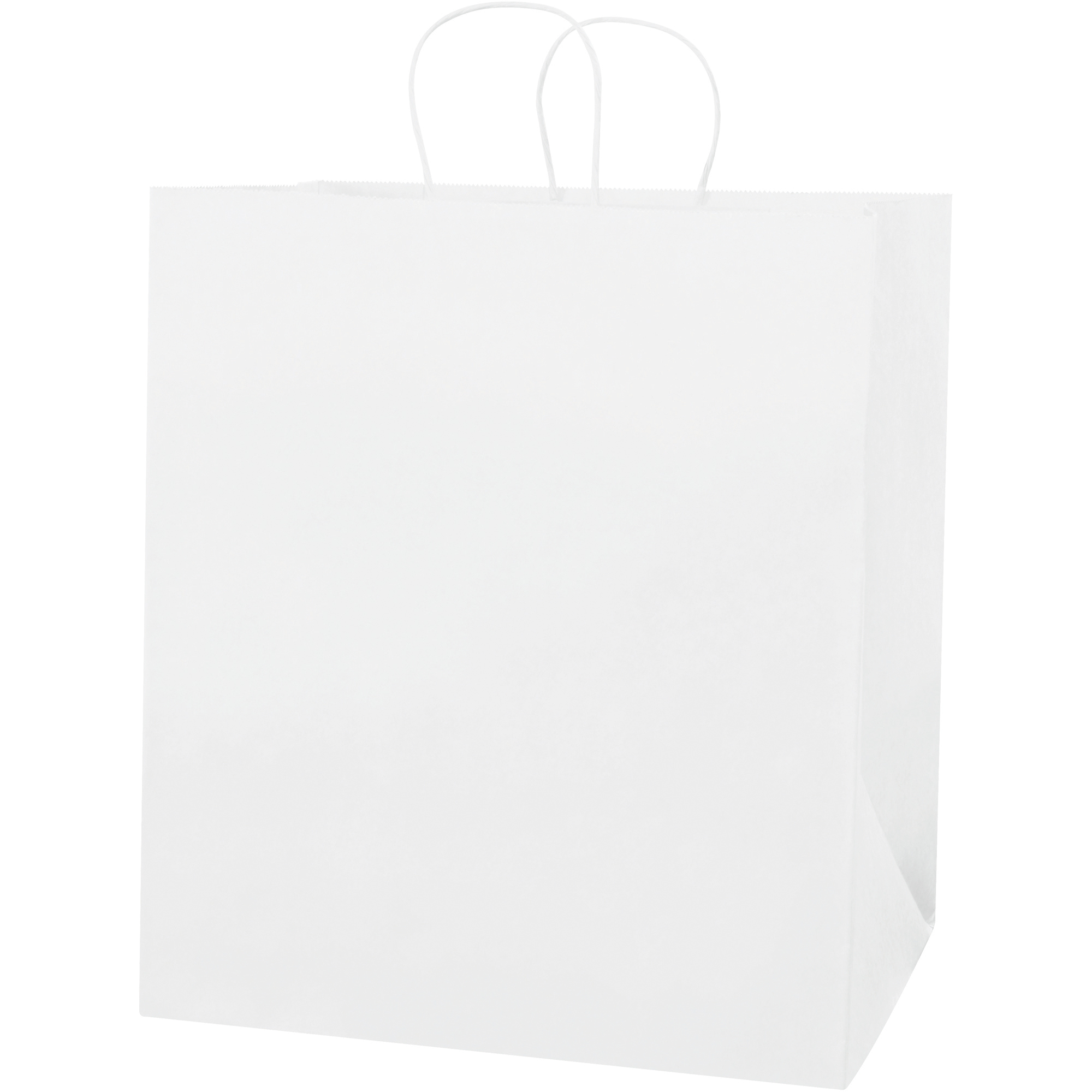 Paper Shopping Bags, 14" x 10" x 16 1/4", White, 200/Case