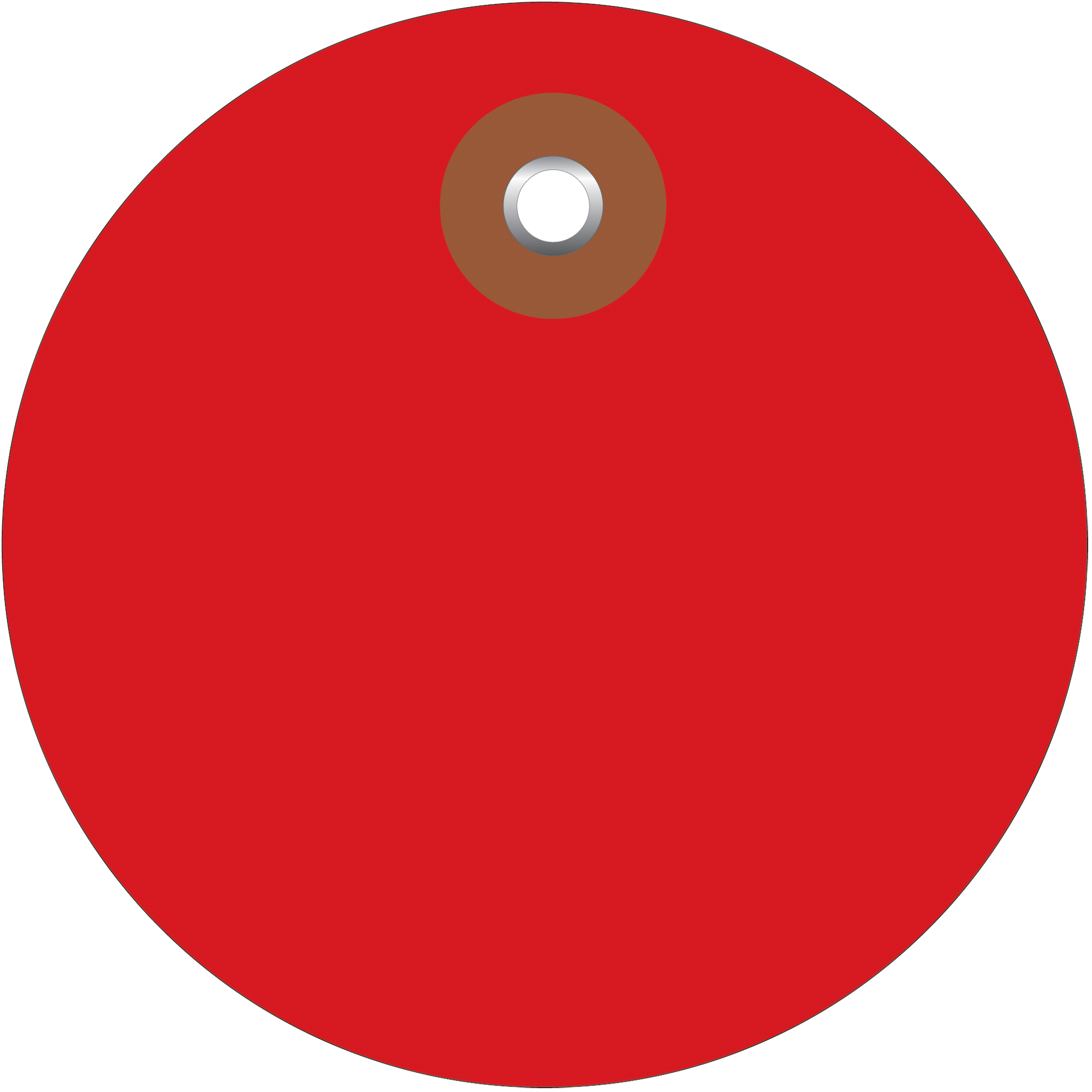 Plastic Circle Tags, 2", Red, 100/Each