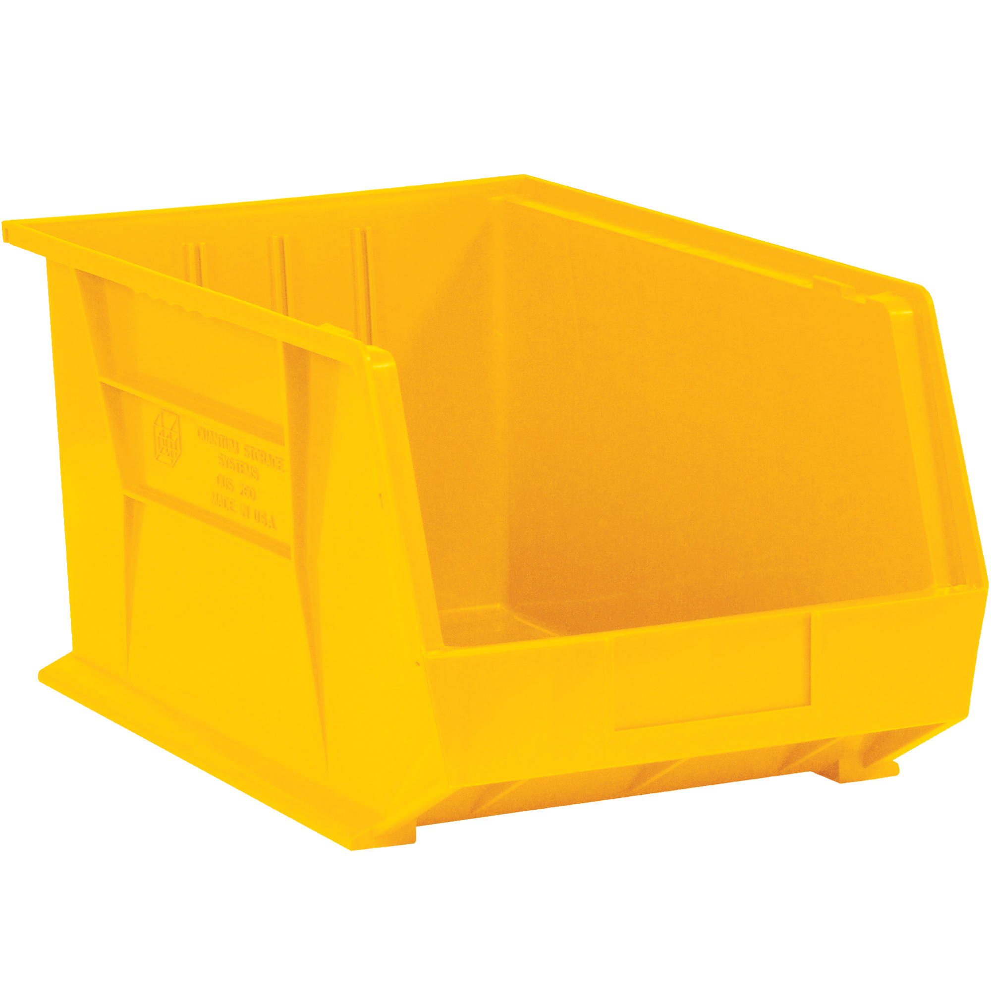 Plastic Stack & Hang Bin Boxes, 5 3/8" x 4 1/8" x 3", Yellow, 24/Case