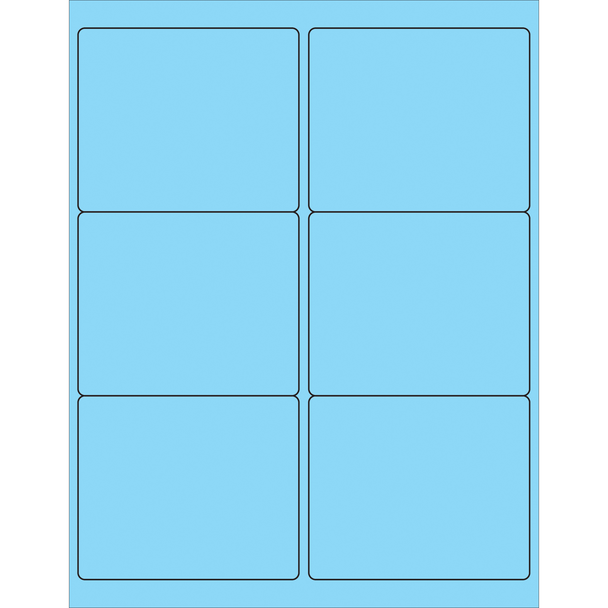 Tape Logic® Rectangle Laser Labels, 4" x 3 1/3", Pastel Blue, 600/Case