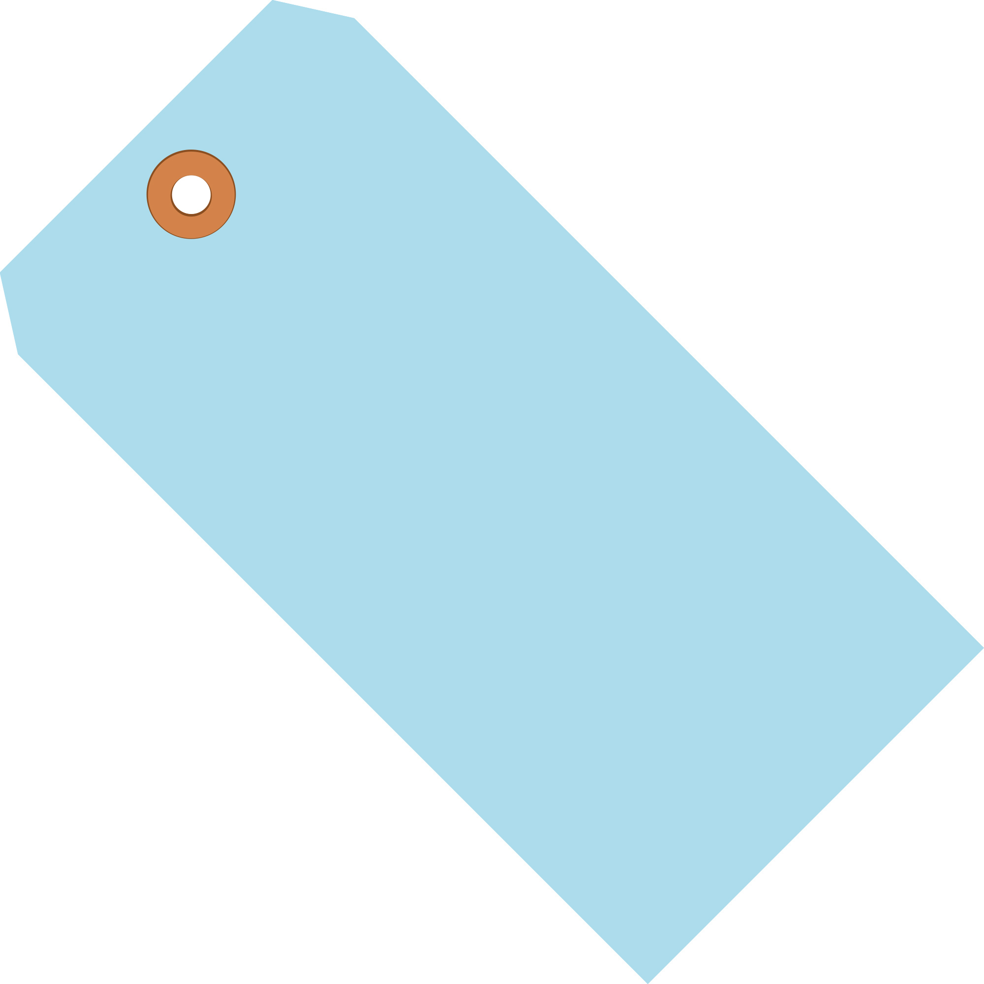 Shipping Tags, 13 Pt., 8" x 4", Light Blue 500/Case