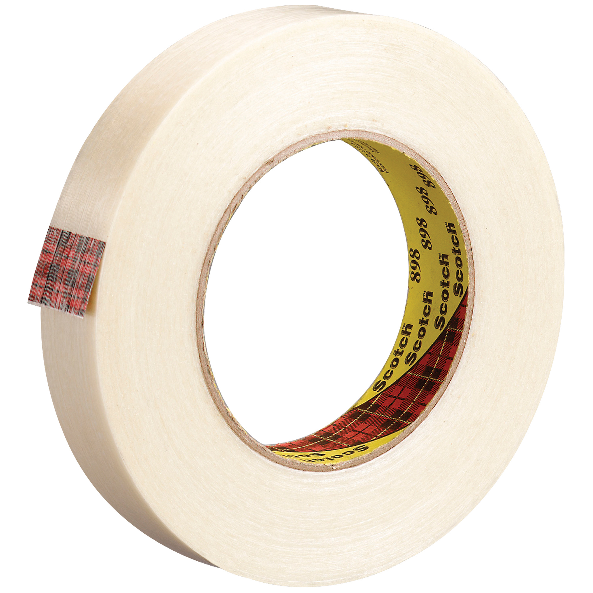 3M™ 898 Strapping Tape, 6.6 Mil, 1" x 60 yds., Clear, 6/Case