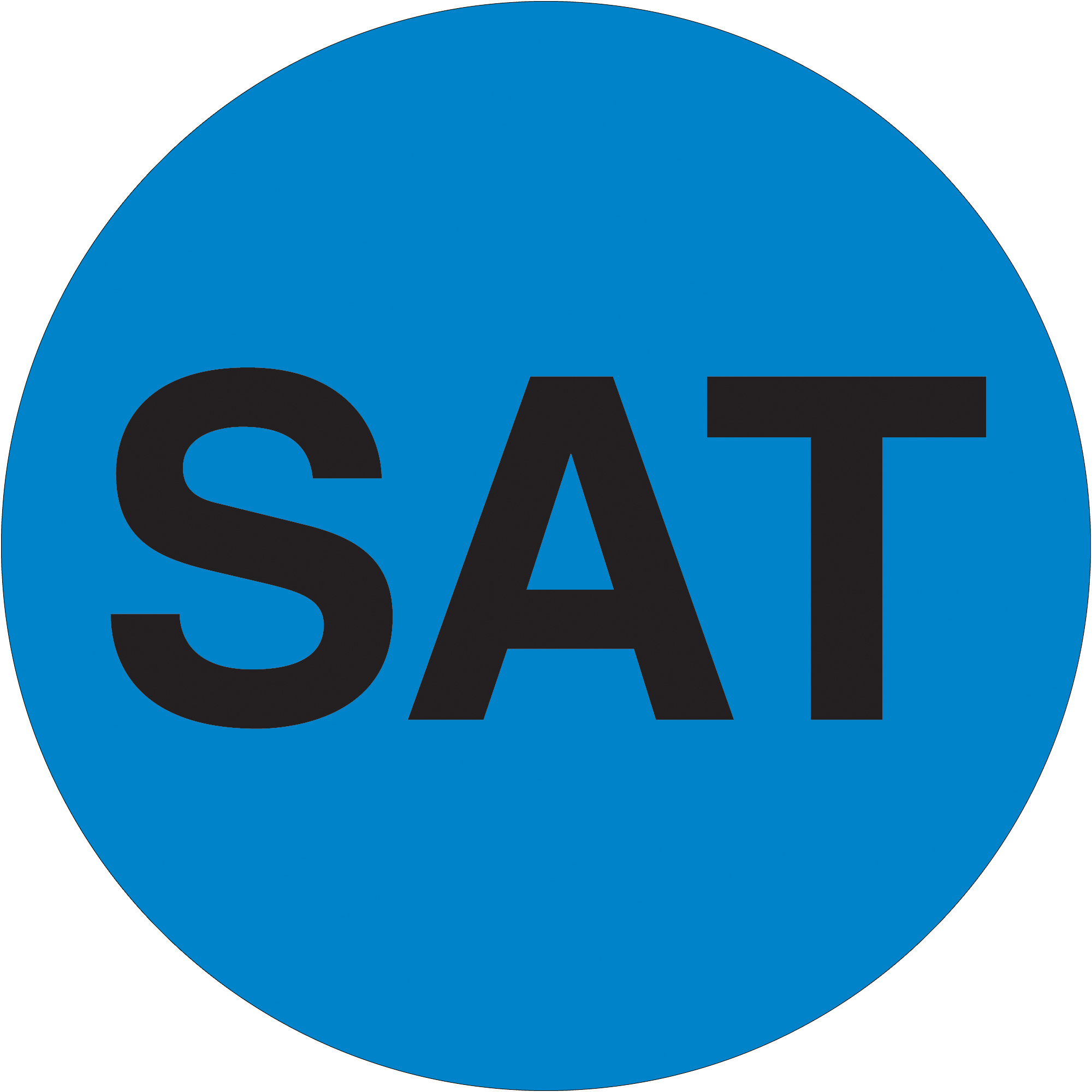 Tape Logic® Inventory Circle Labels, Days of the Week, "SAT", 1", Blue, 500/Roll