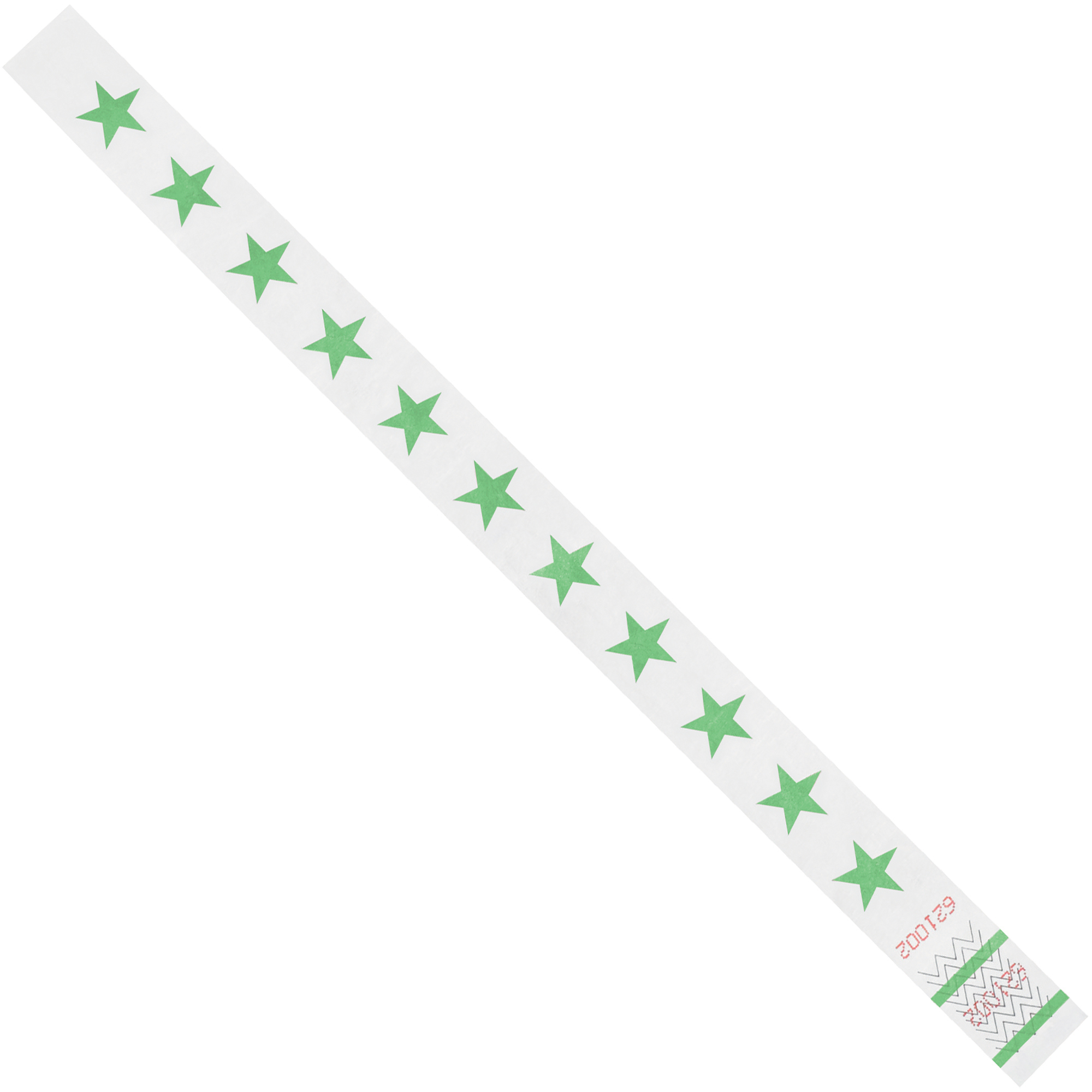 Tyvek® Wristbands, 3/4" x 10", Green Stars, 500/Case