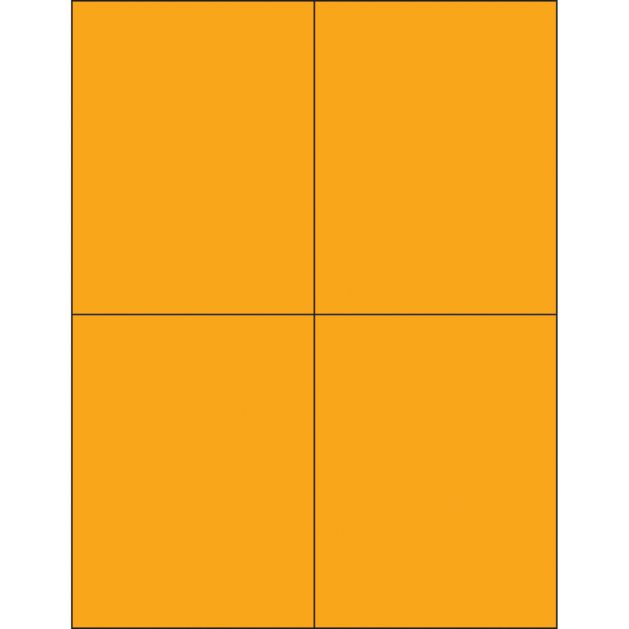 Tape Logic® Rectangle Laser Labels, 4 1/4" x 5 1/2", Fluorescent Orange, 400/Case