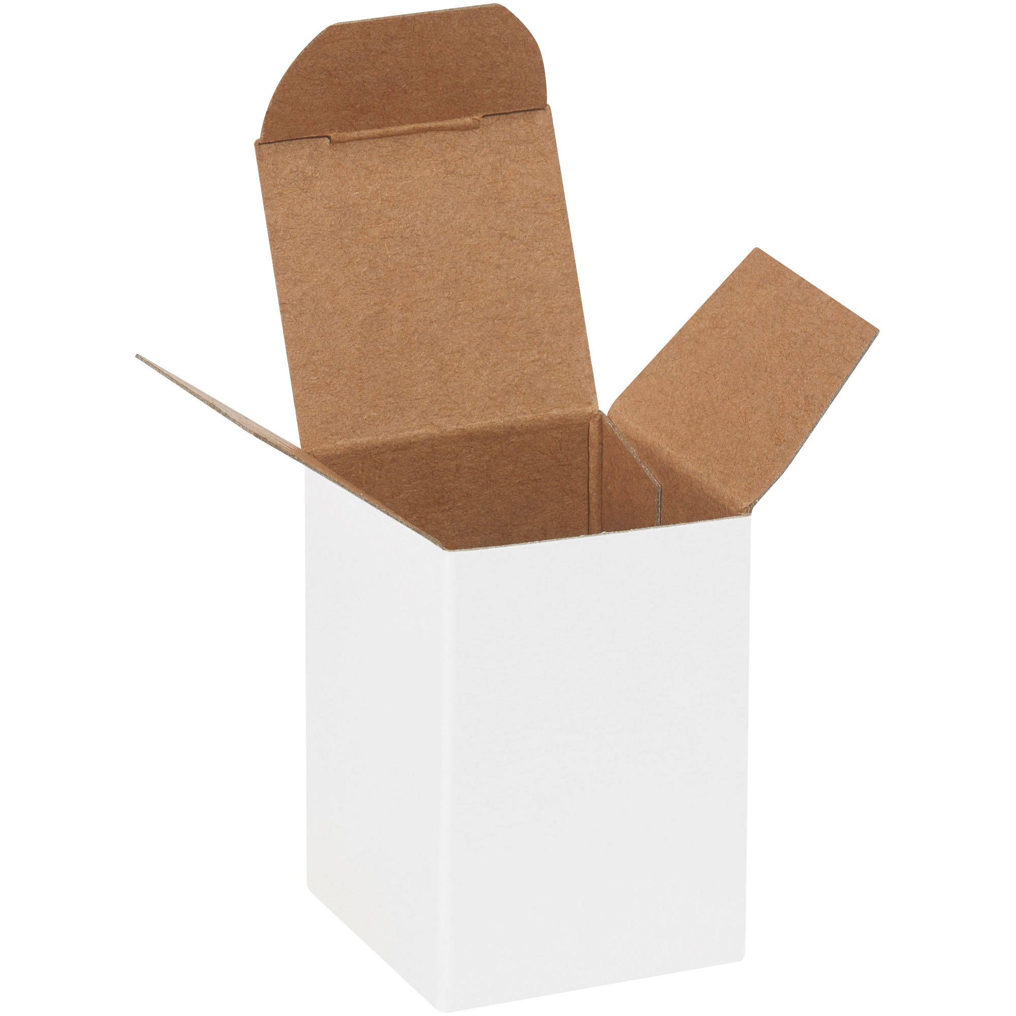 Reverse Tuck Folding Cartons, 1 1/2" x 1 1/2" x 2 1/4", White, 1000/Case