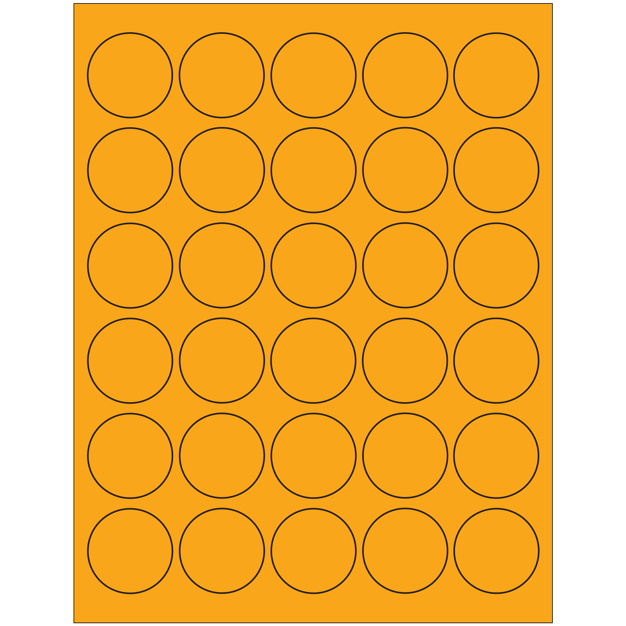 Tape Logic® Fluorescent Circle Laser Labels, 1 1/2", Fluorescent Orange, 3000/Case