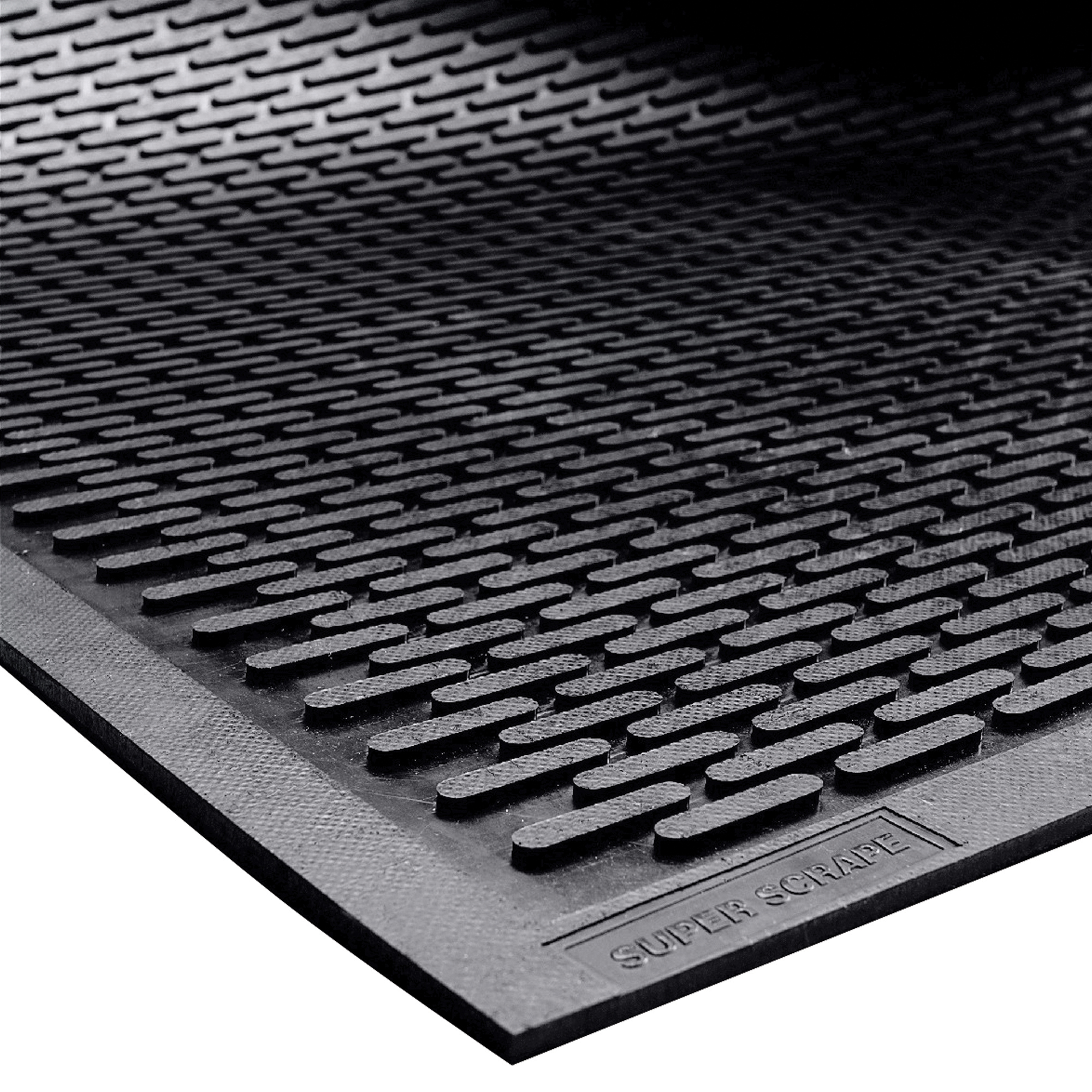 Scraper Entry Mats, 3' x 5', Black, 1/Each
