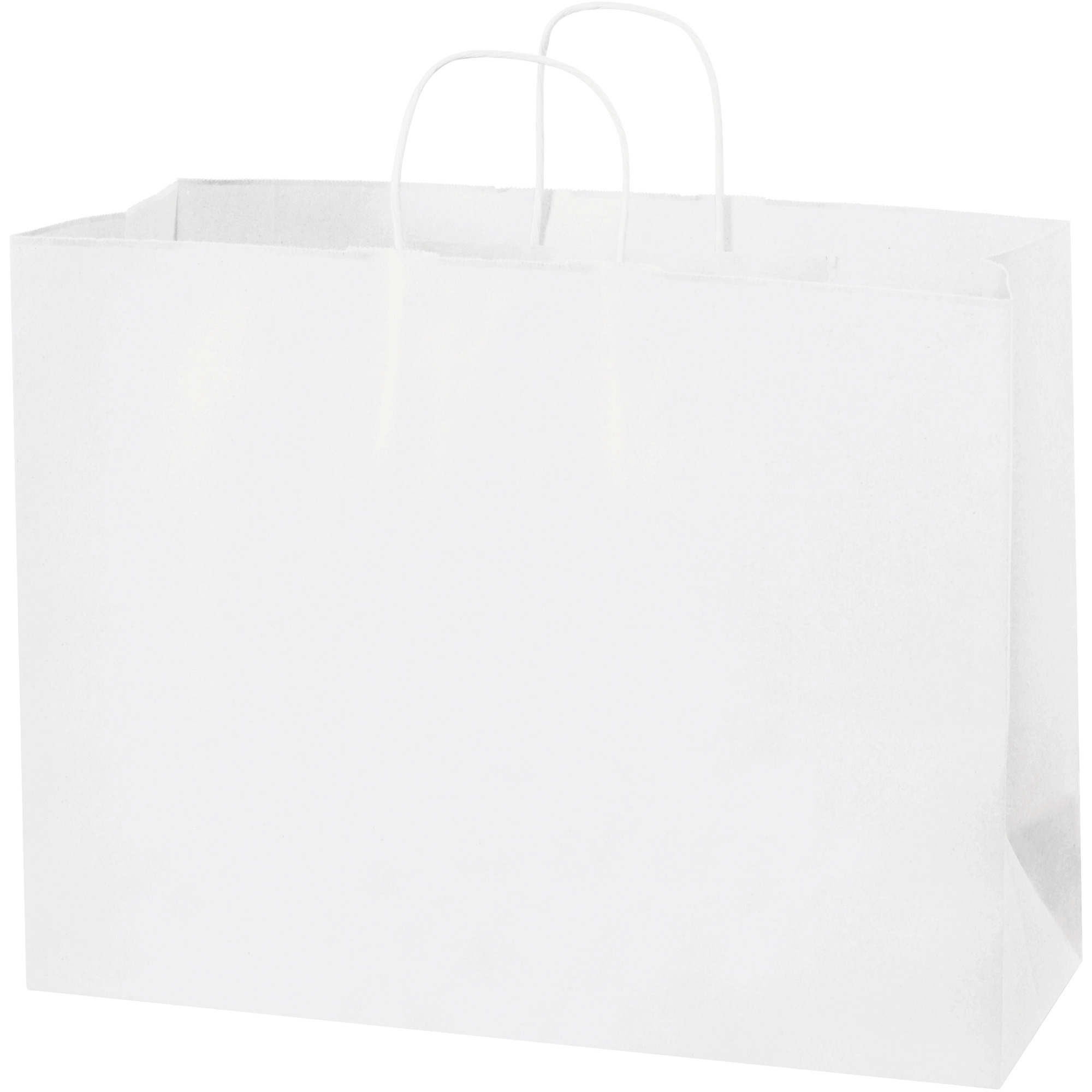 Paper Shopping Bags, 16" x 6" x 12", White, 250/Case