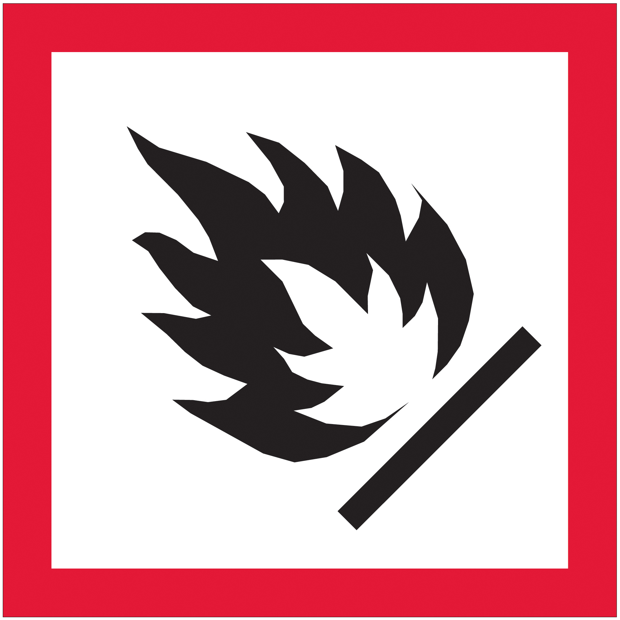 Tape Logic® Pictogram Labels, Flame, 1" x 1", 1" x 1", Black/Red/White, 500/Roll