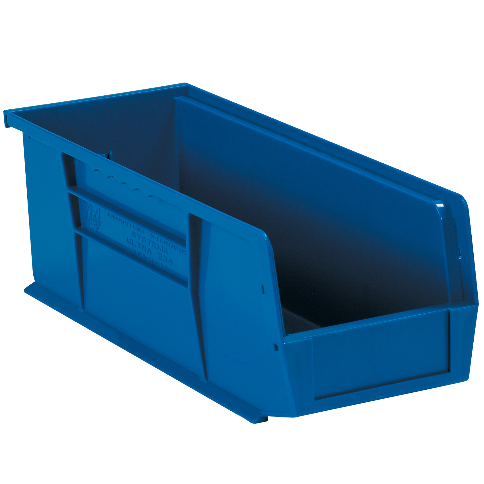 Plastic Stack & Hang Bin Boxes, 14 3/4" x 5 1/2" x 5", Blue, 12/Case