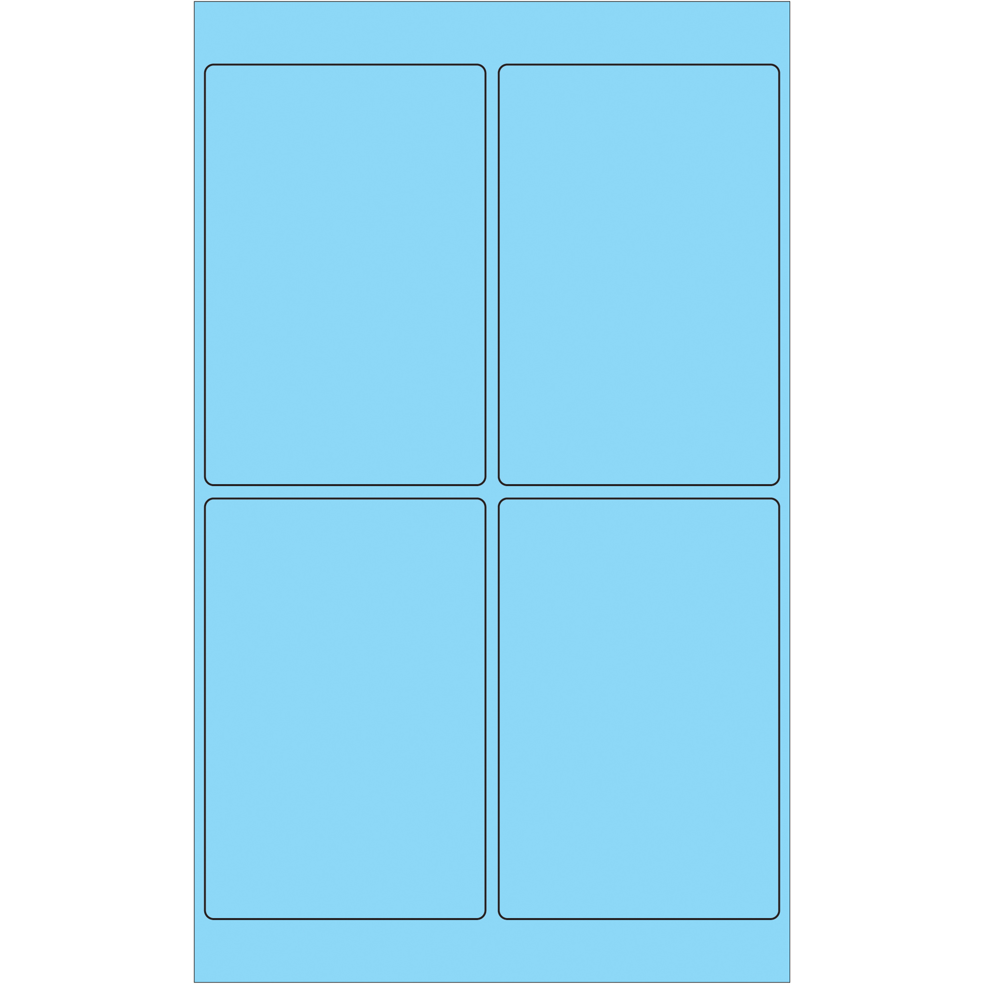 Tape Logic® Rectangle Laser Labels, 4" x 6", Pastel Blue, 400/Case