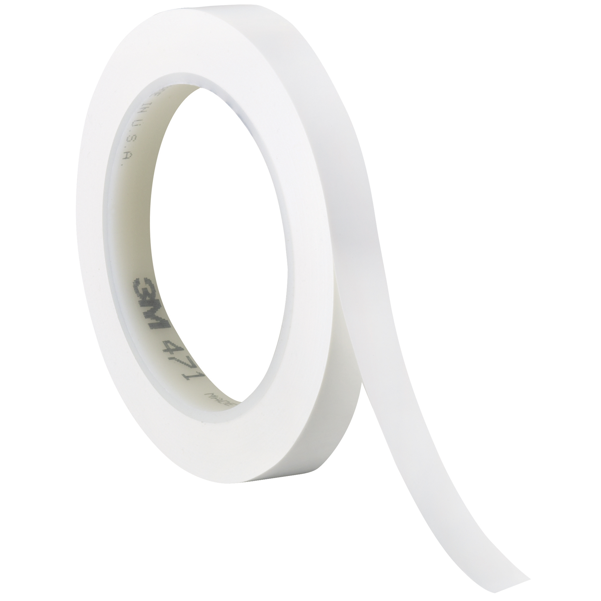 3M™ 471 Vinyl Tape, 5.2 Mil, 1/4" x 36 yds., White, 144/Case