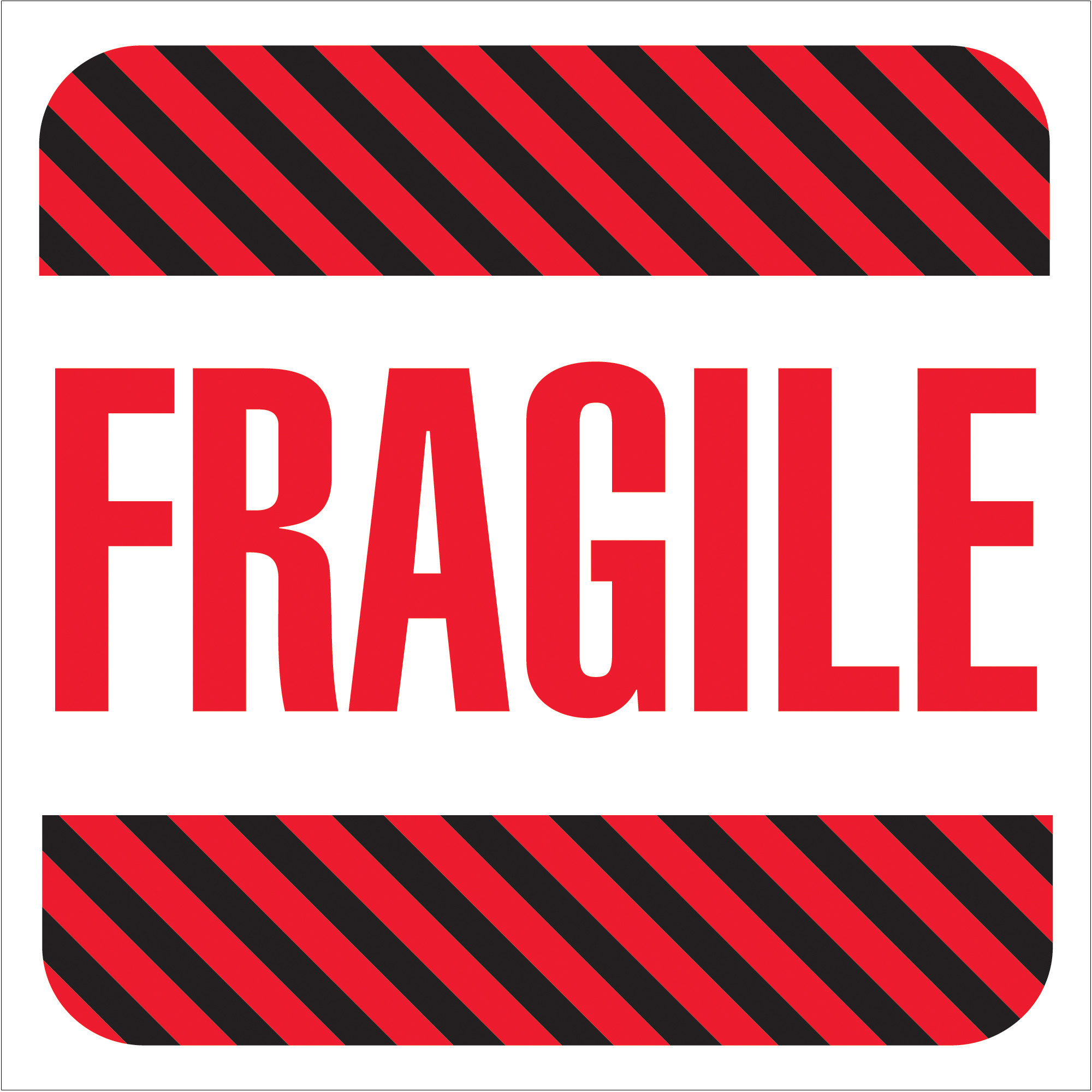 Tape Logic® Labels, "Fragile", 4" x 4", Red/White/Black, 500/Roll