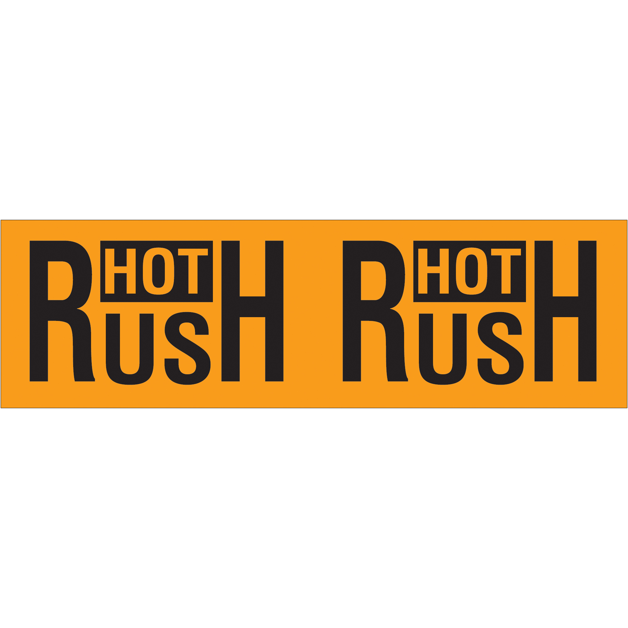 Tape Logic® Labels, "Hot Rush", 3" x 10", Fluorescent Orange, 500/Roll