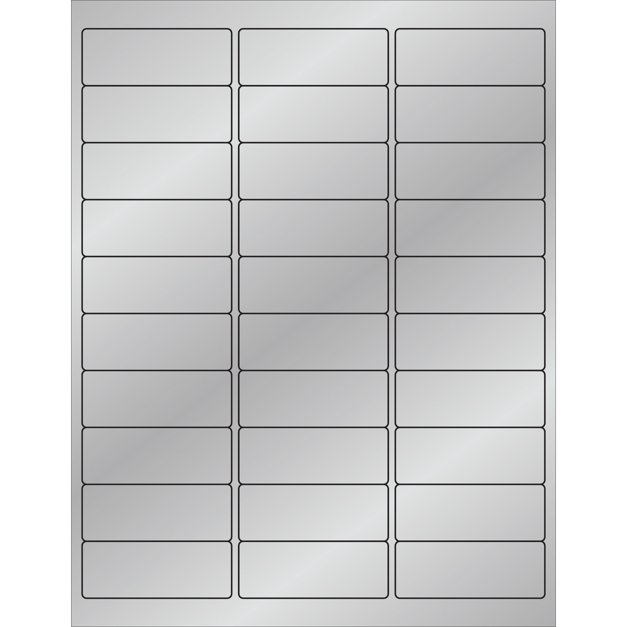 Tape Logic® Foil Rectangle Laser Labels, 2 5/8" x 1", Silver, 3000/Case