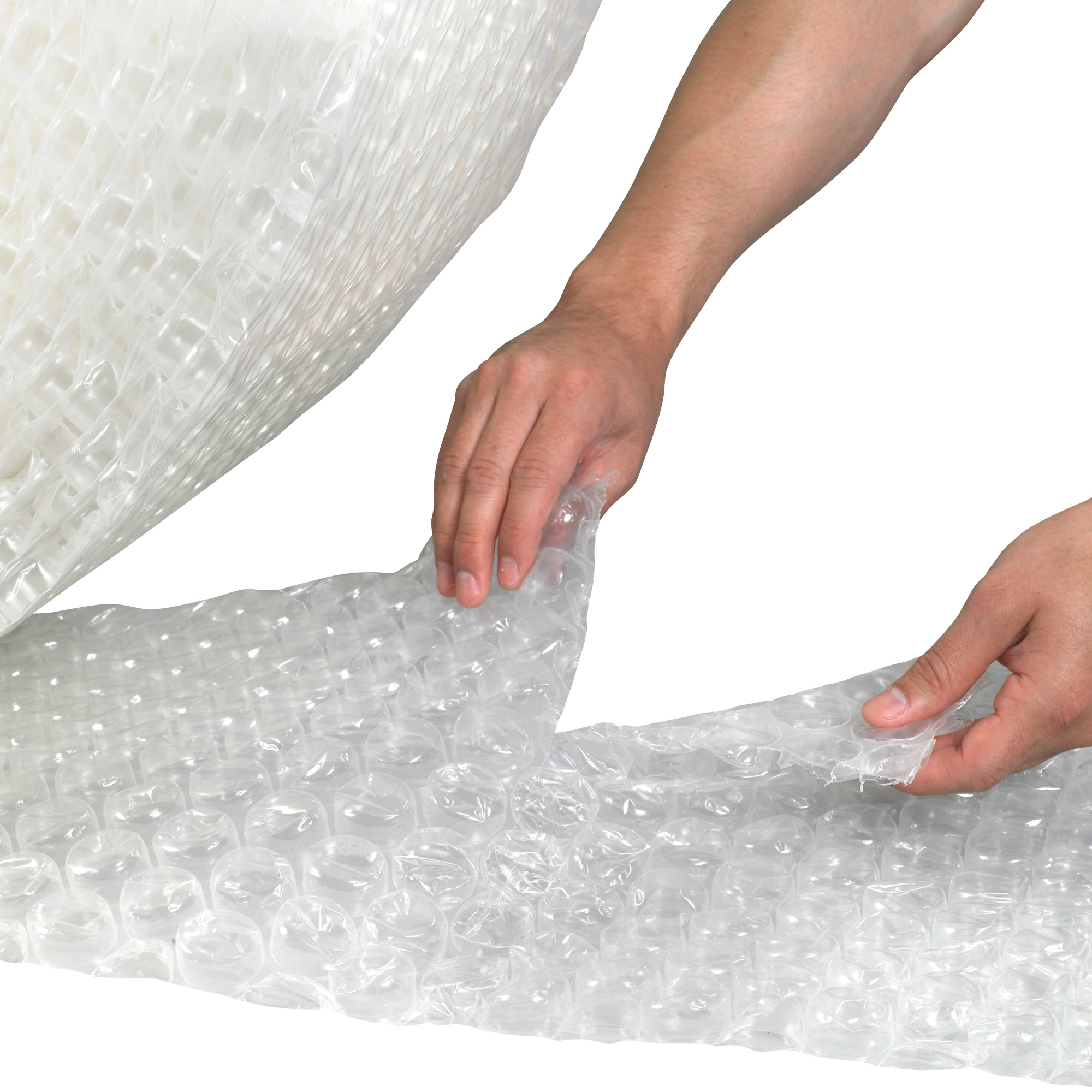 Perforated Heavy-Duty Air Bubble Rolls, 1/2" x 24" x 250', Clear, 2/Each