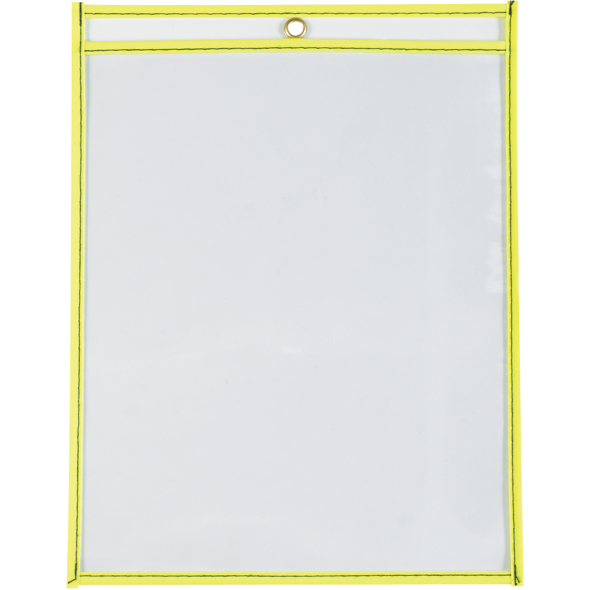 Stitched Job Ticket Holders, 9" x 12", Neon Yellow, 15/Case