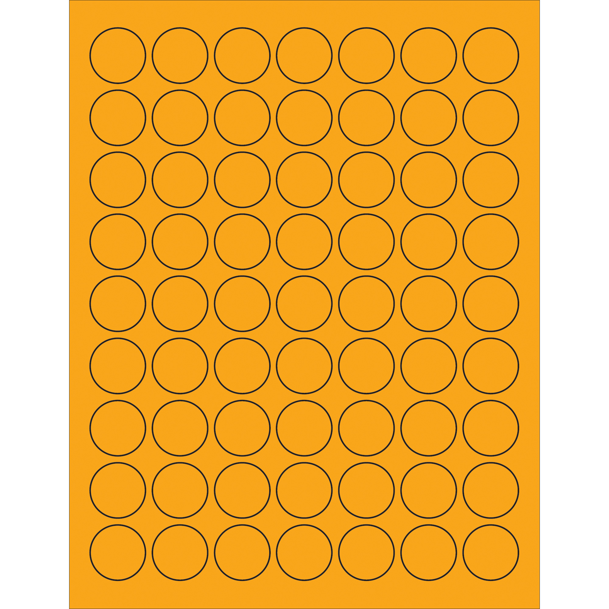 Tape Logic® Circle Laser Labels, 1", Fluorescent Orange, 6300/Case