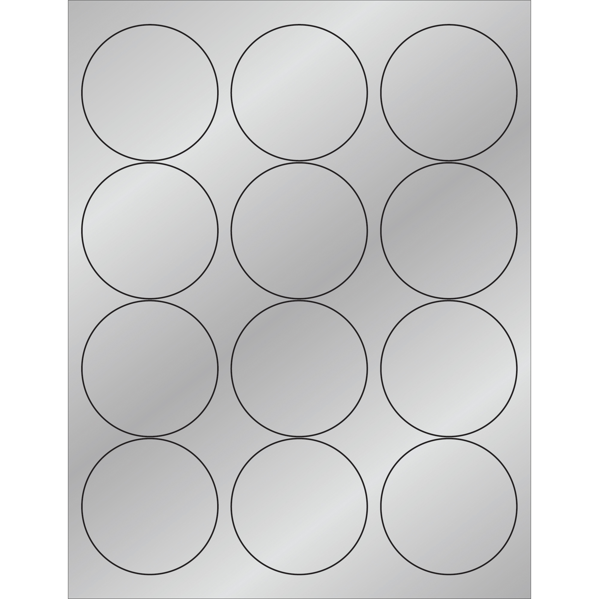 Tape Logic® Foil Circle Laser Labels, 2 1/2", Silver, 1200/Case