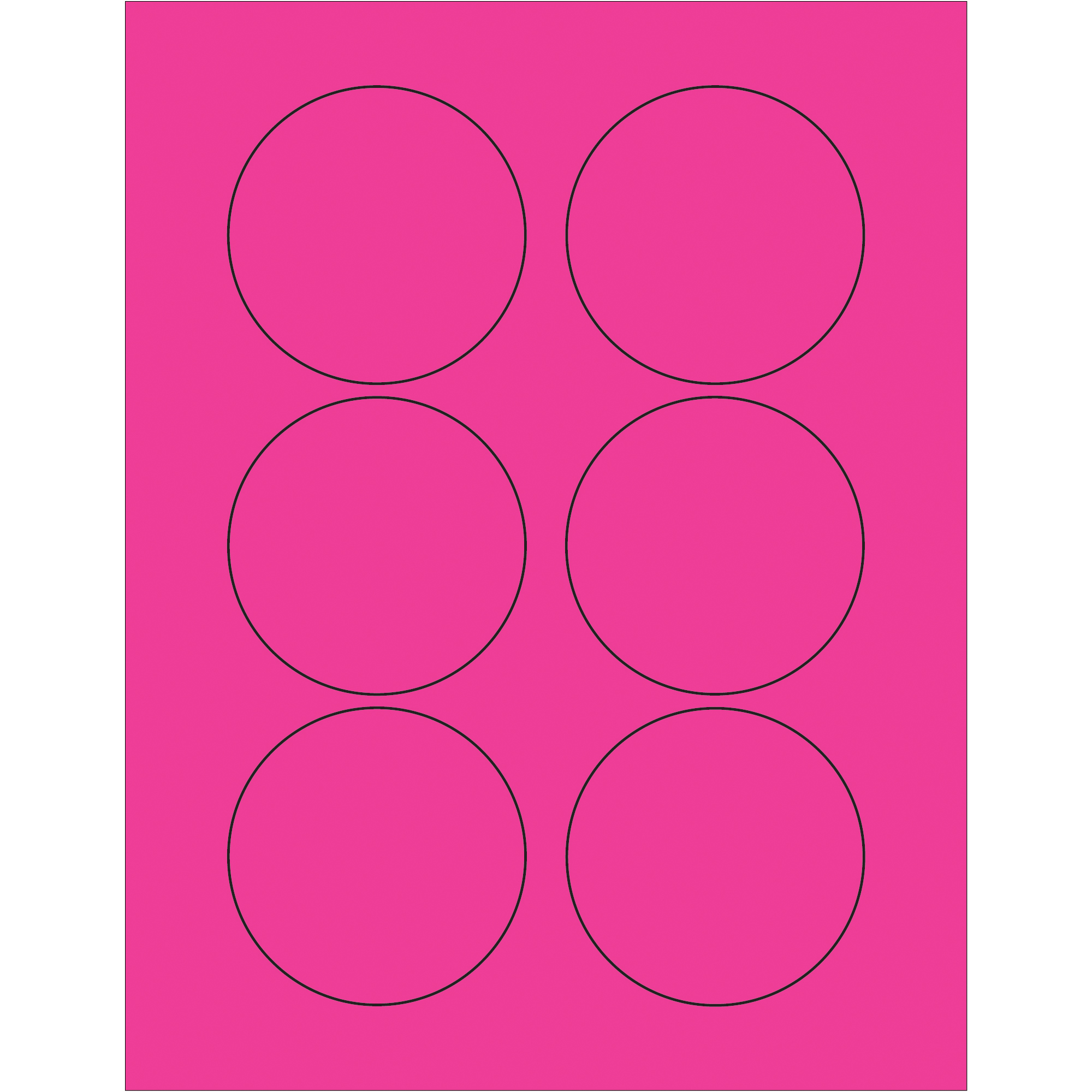 Tape Logic® Fluorescent Circle Laser Labels, 3", Fluorescent Pink, 600/Case