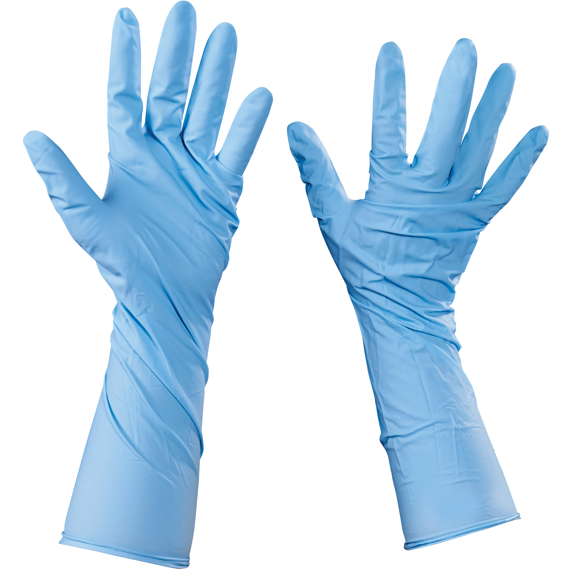 Nitrile Gloves with Extended Cuff, Large, Blue, 50/Case