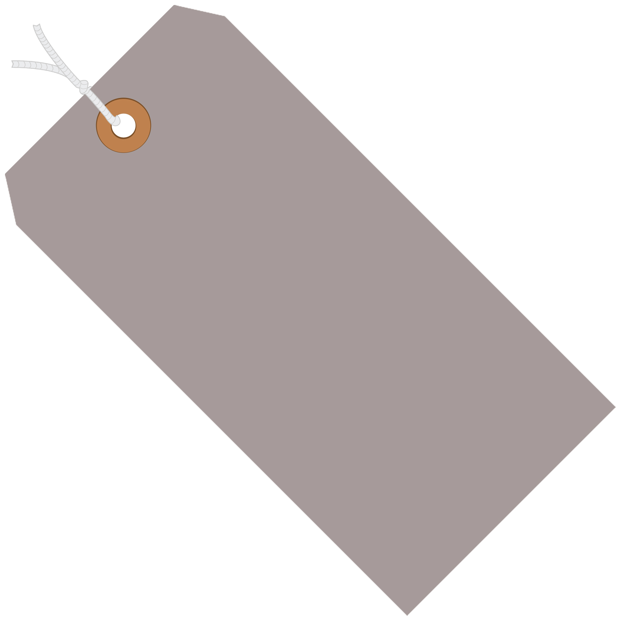 Shipping Tags, Pre-Strung, 13 Pt., 8" x 4", Gray 500/Case