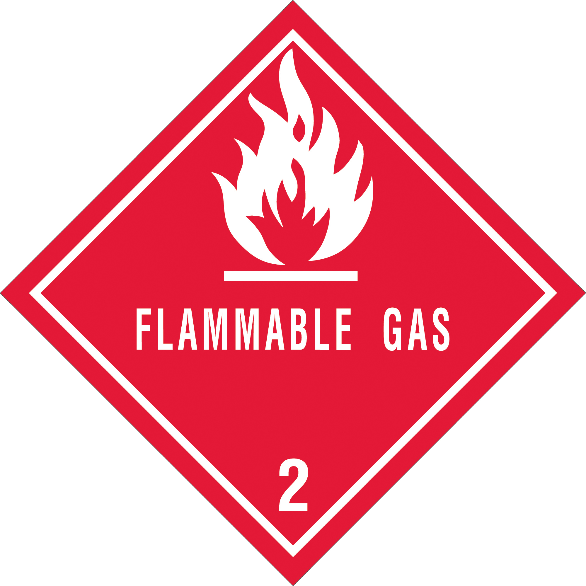 Tape Logic® Labels, "Flammable Gas - 2", 4" x 4", Red/White, 500/Roll