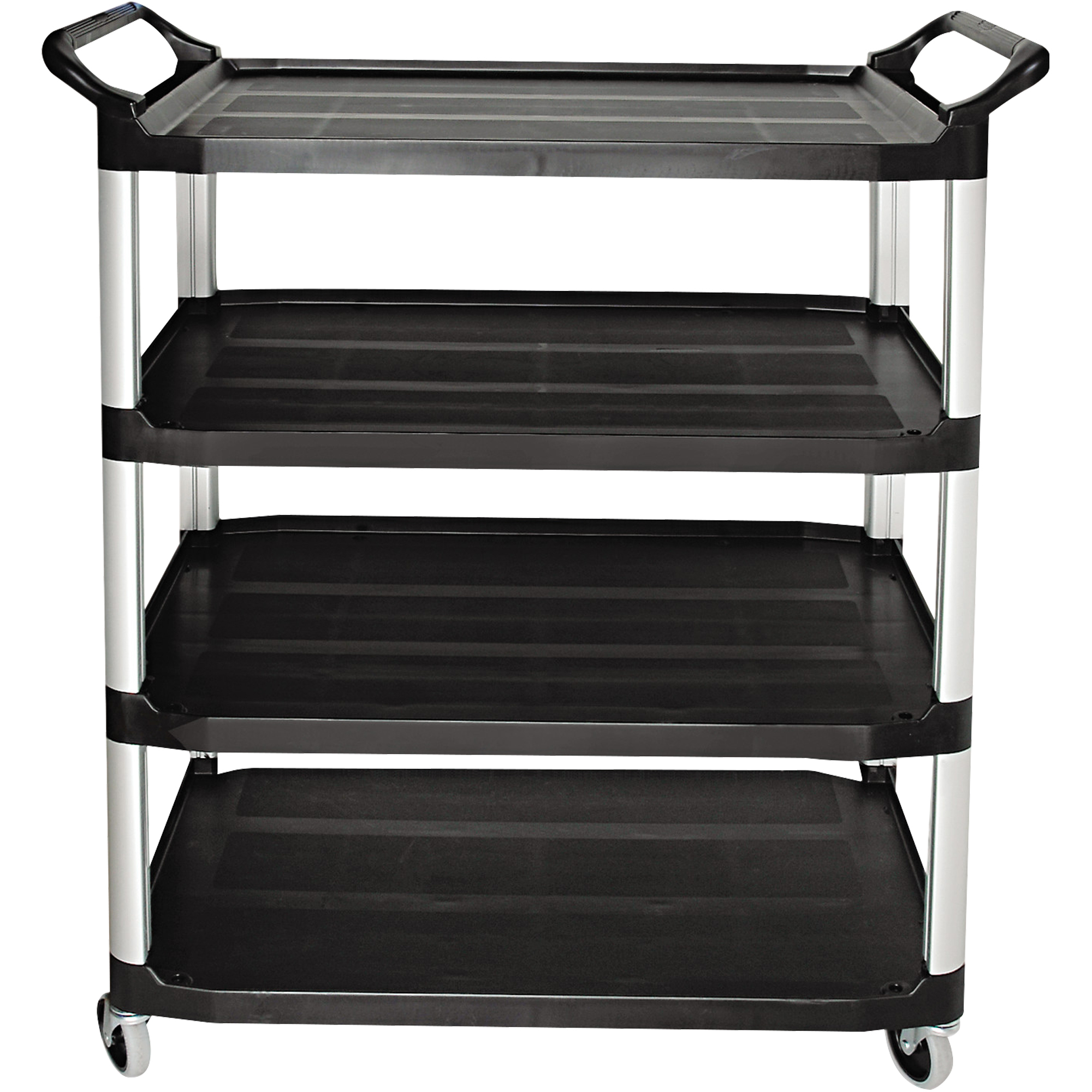 Rubbermaid® Black Service Cart, 41" x 20" x 51", Black, 1/Each