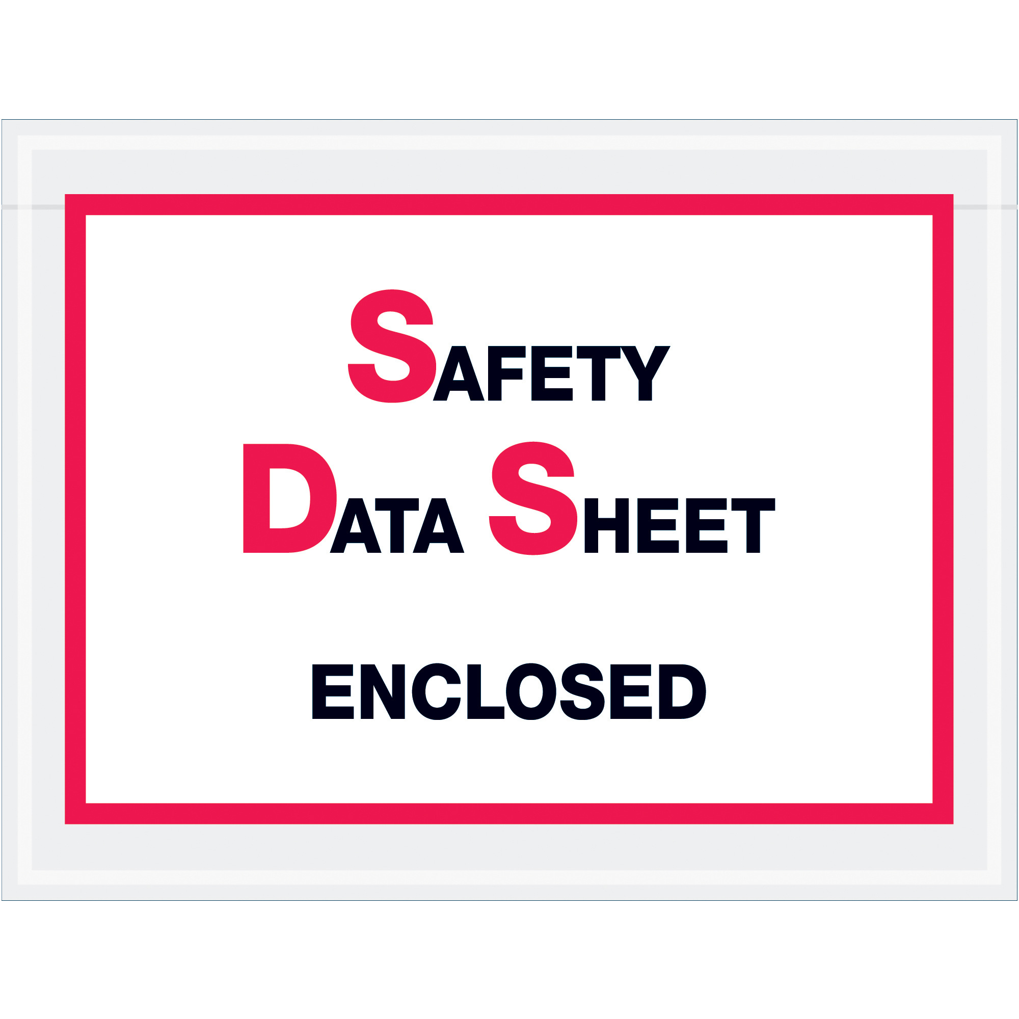 Tape Logic® SDS Envelopes, "Safety Data Sheet Enclosed", 6 1/2" x 5", Printed Clear, 1000/Case