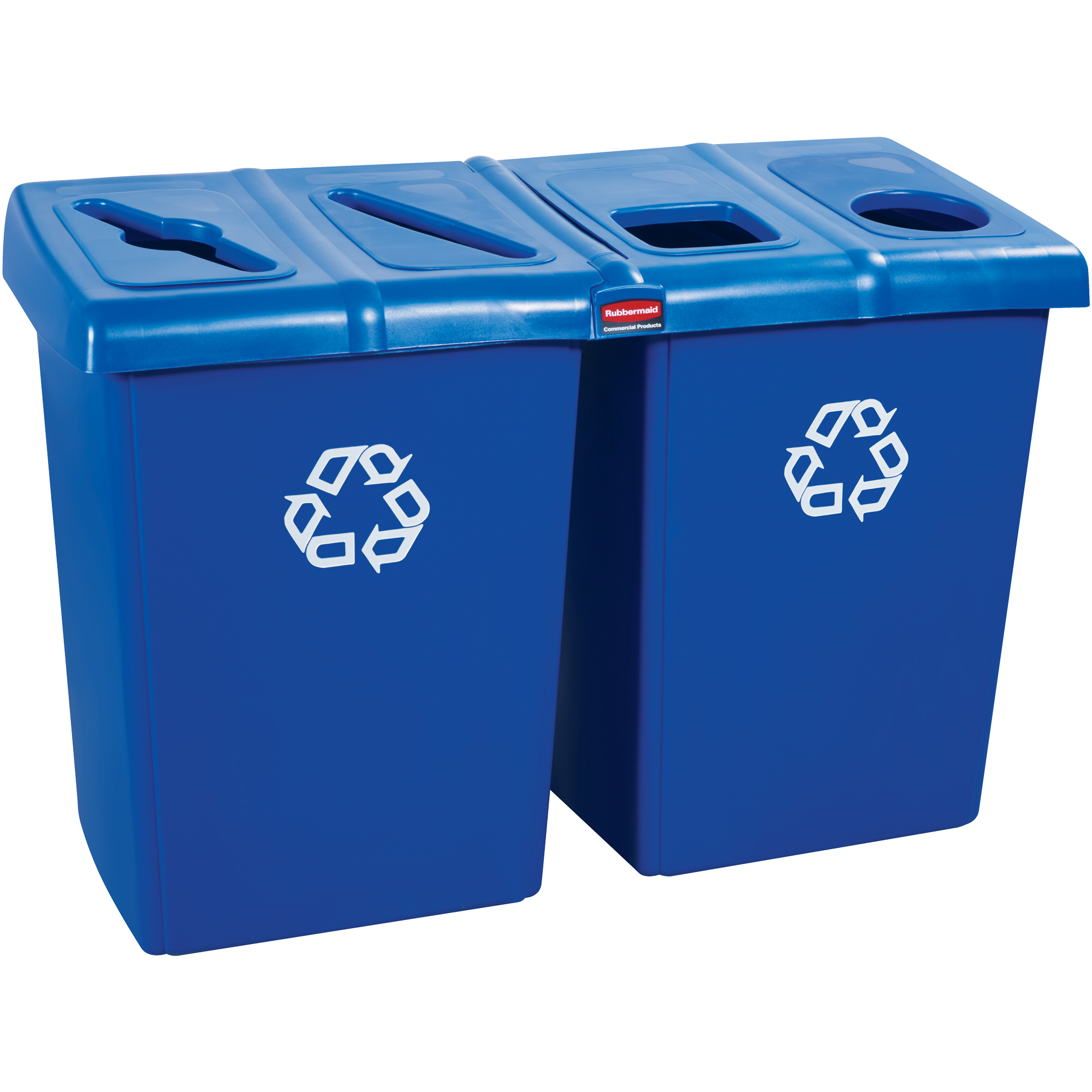 Rubbermaid® Recycling Station, 92 Gallon, 53" x 24", Blue, 1/Each