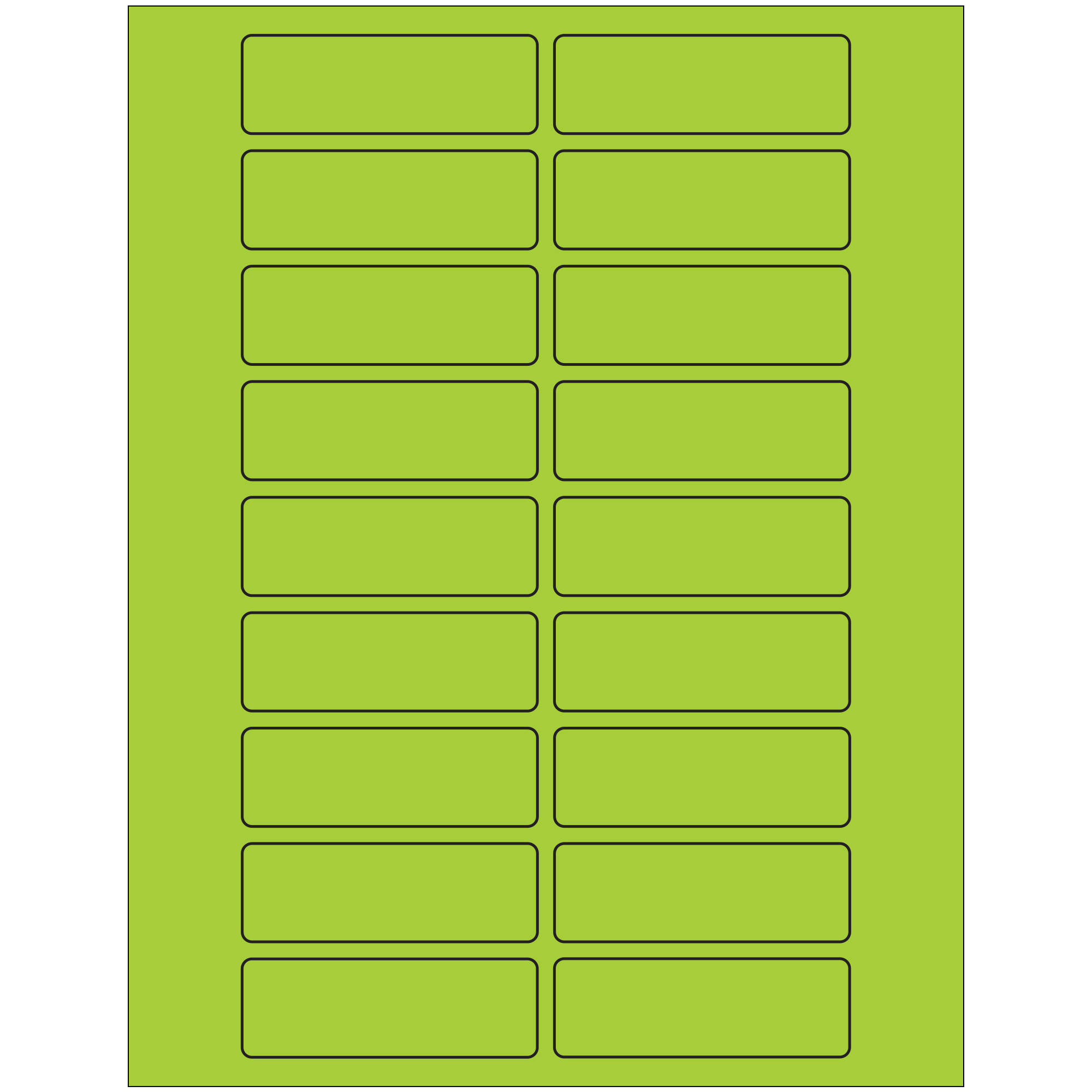 Tape Logic® Rectangle Laser Labels, 3" x 1", Fluorescent Green, 2000/Case