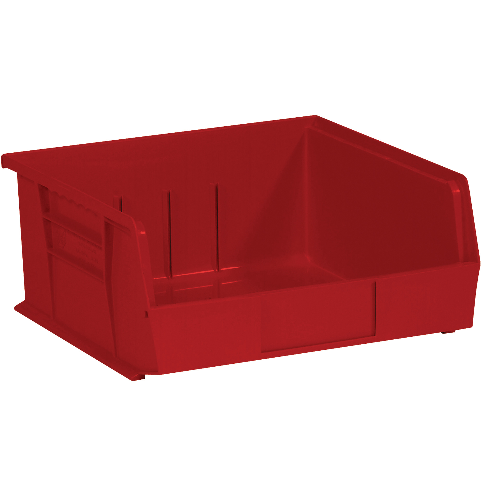 Plastic Stack & Hang Bin Boxes, 10 7/8" x 11" x 5", Red, 6/Case